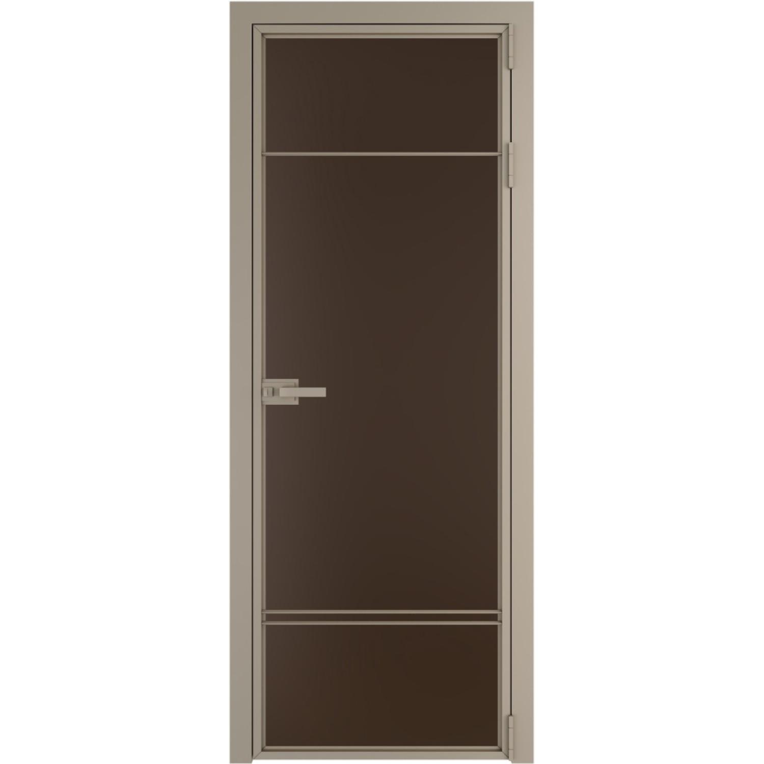 Дверь межкомнатная  алюминиевая  4 AX ProfilDoors (Никель, Монохром шоколад)