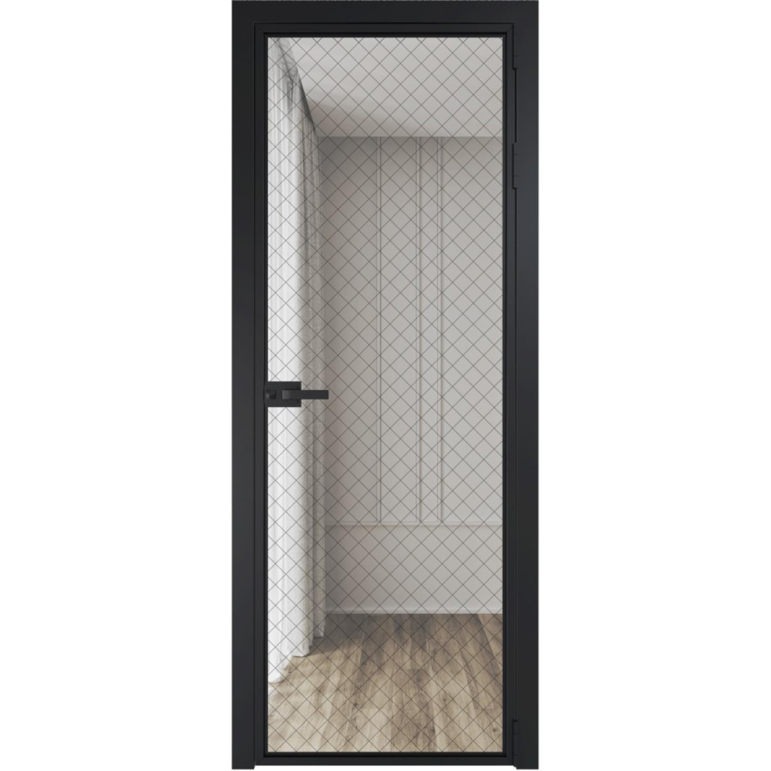 Дверь межкомнатная  алюминиевая  1 AX ProfilDoors (Черный, Ромб черный)