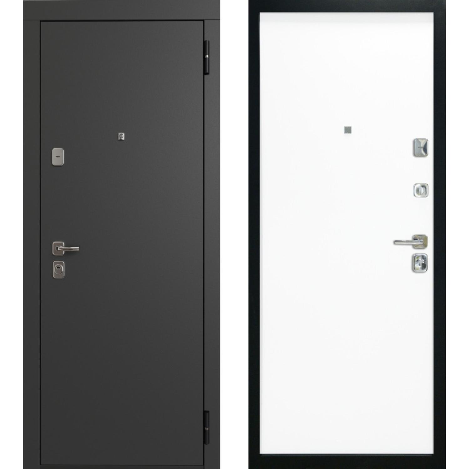 Входная дверь TR16 (960*2050 R,  Серый (Эмаль TSBR 7021) , Белый ZB (ПВХ), Заказная)