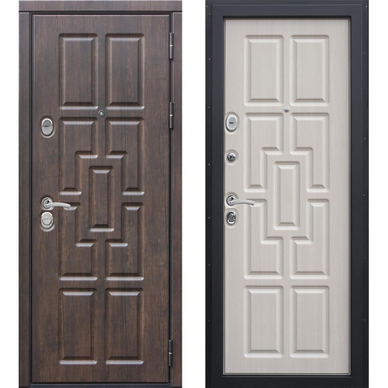 Входная дверь Квадро (860*2050 R, Тиковое дерево (ПВХ), Венге светлый (ПВХ), Складская)