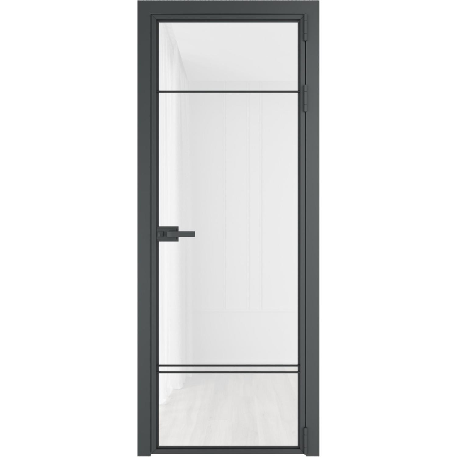 Дверь межкомнатная  алюминиевая  4 AX ProfilDoors (Серая ночь, Триплекс белый)