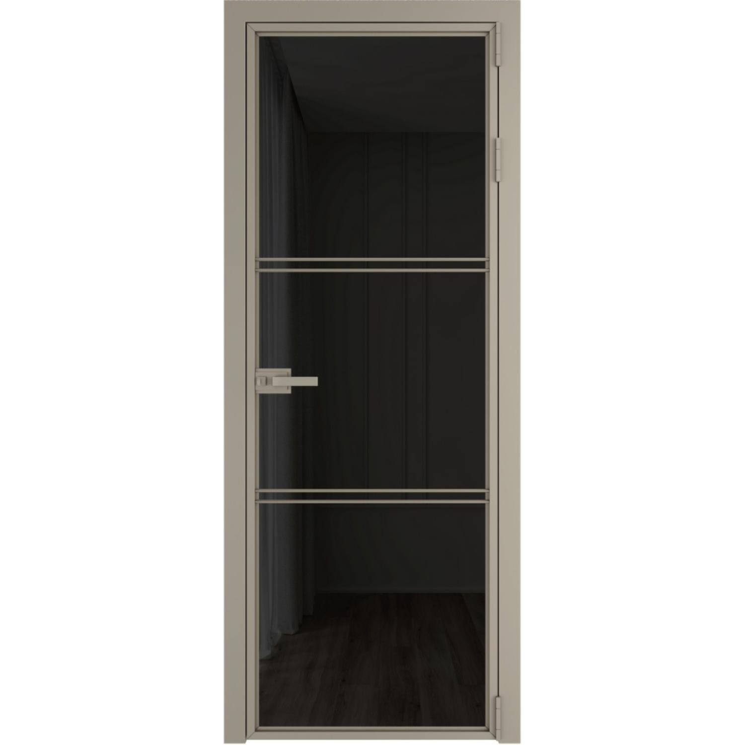 Дверь межкомнатная  алюминиевая  3 AX ProfilDoors (Никель, Черное тонированное)