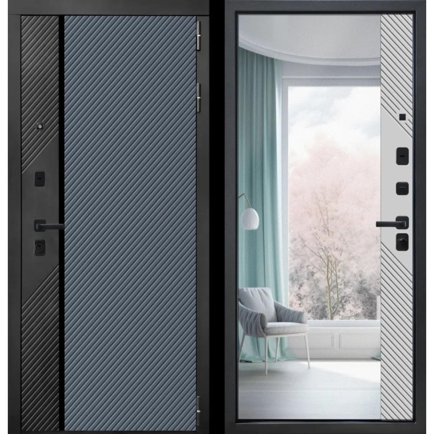 Дверь входная металлическая М17 (860*2050 R, Velluto Oscure AG 710, Velluto Gelato AG 701, Заказная)