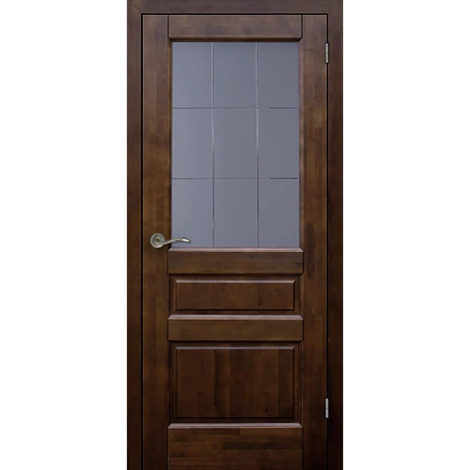 Дверь межкомнатная массив ольхи Венеция м. ДО (2000*800, Античный орех, Матовое с фрезеровкой, Заказная)