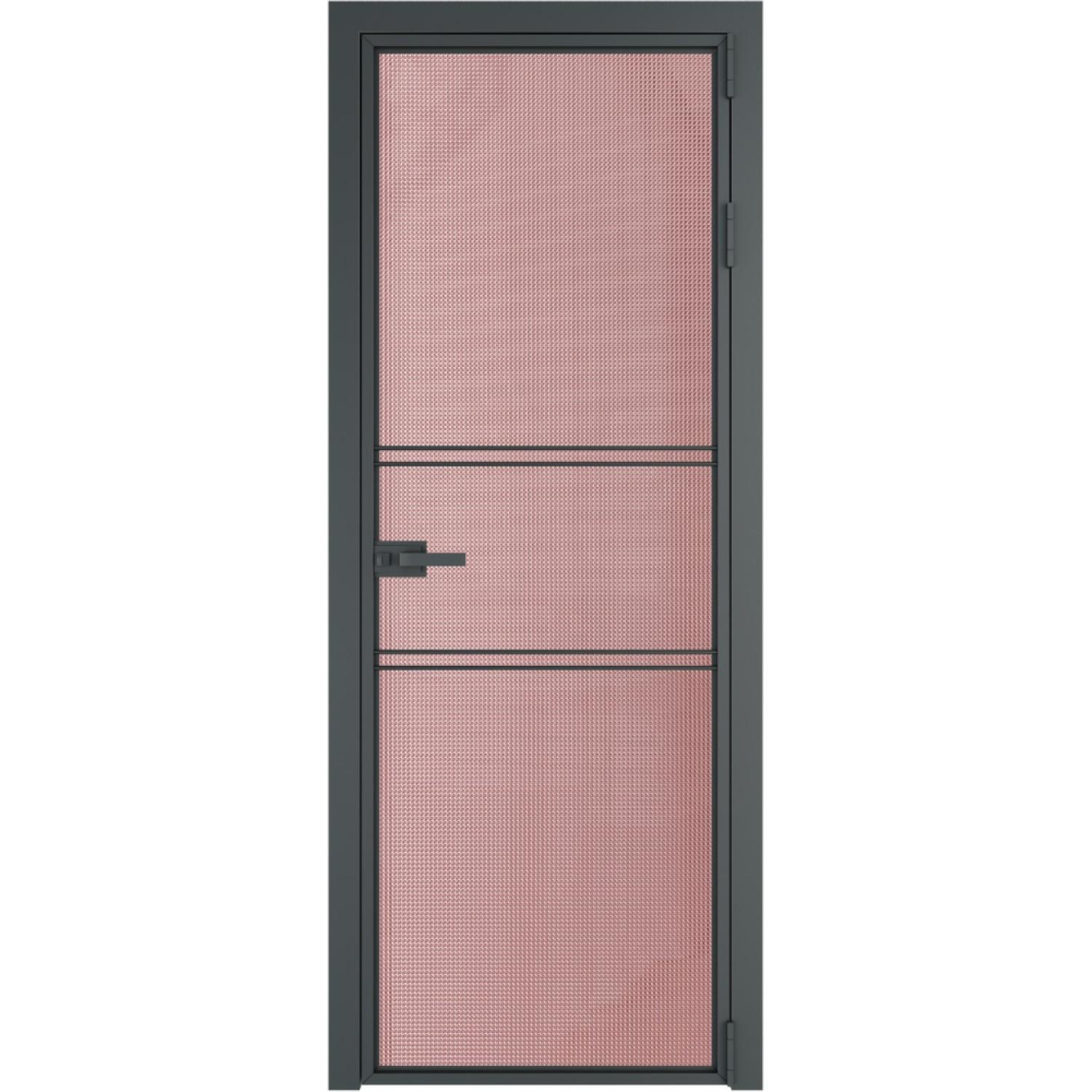 Дверь межкомнатная  алюминиевая  2 AX ProfilDoors (Серая ночь, Кризет розовый)