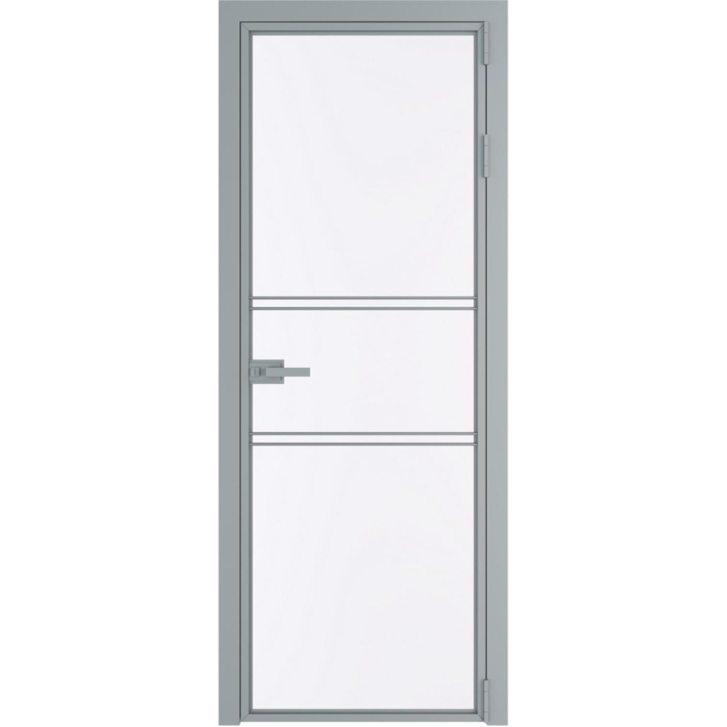 Дверь межкомнатная  алюминиевая  2 AX ProfilDoors (Серебро, Монохром белый просветленный)