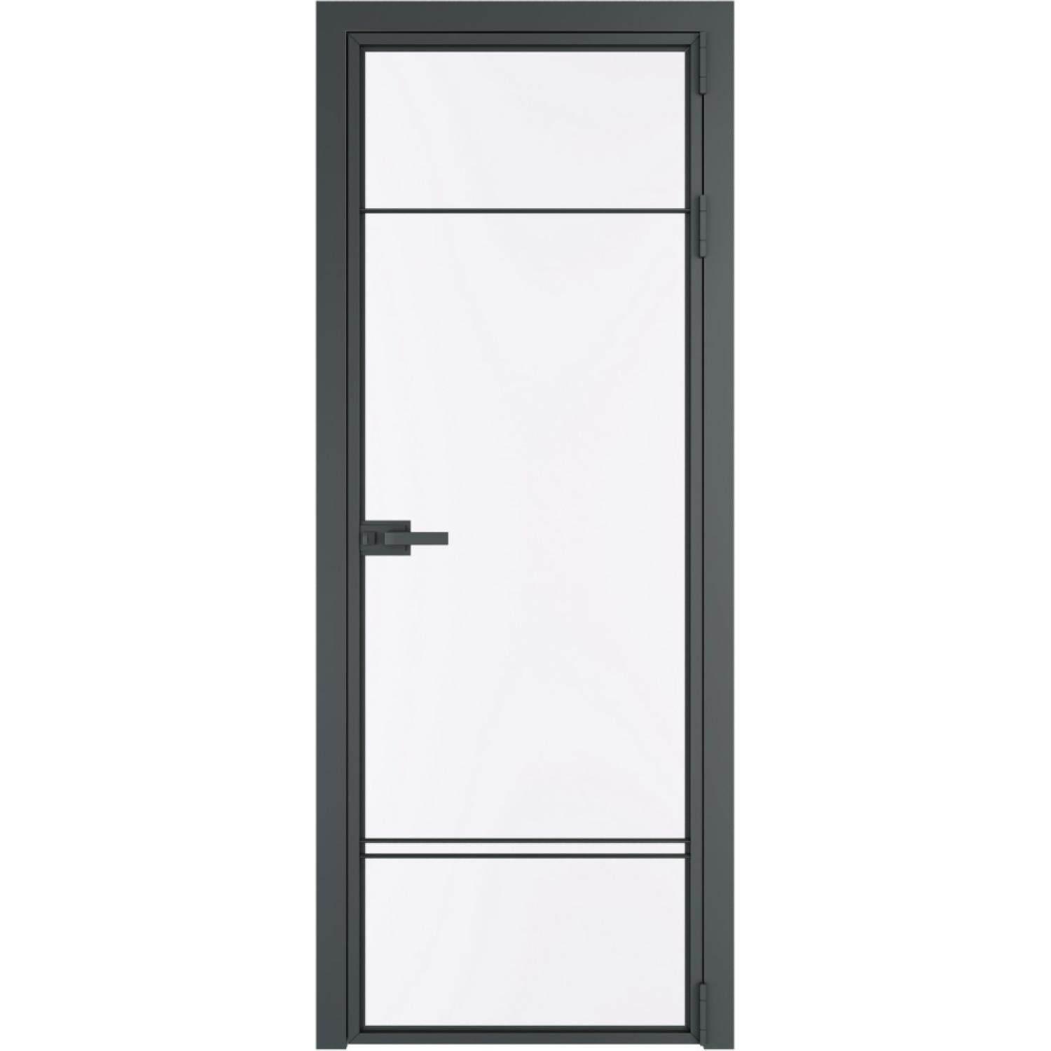 Дверь межкомнатная  алюминиевая  4 AX ProfilDoors (Серая ночь, Монохром белый просветленный)