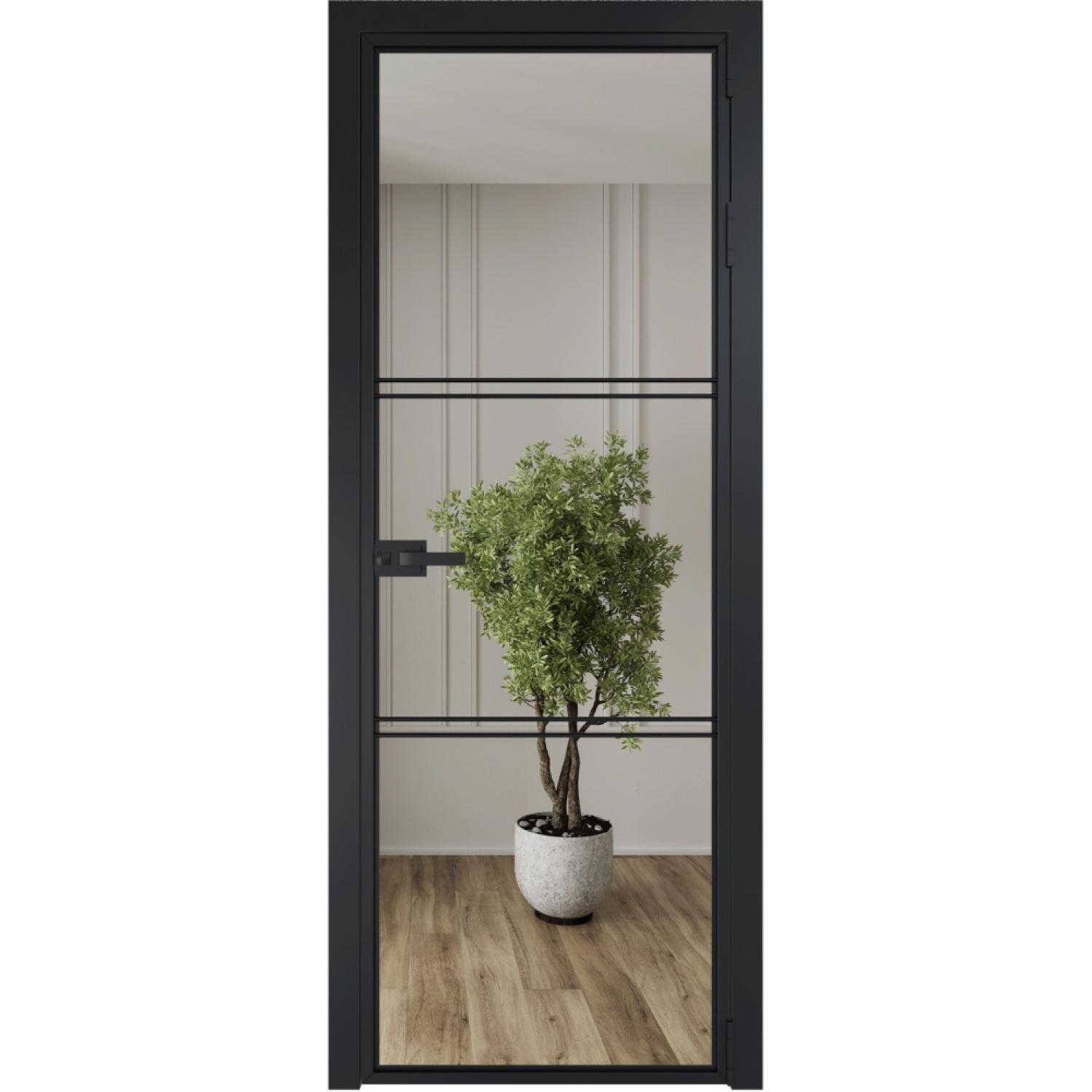 Дверь межкомнатная  алюминиевая  3 AX ProfilDoors (Черный, Зеркало)