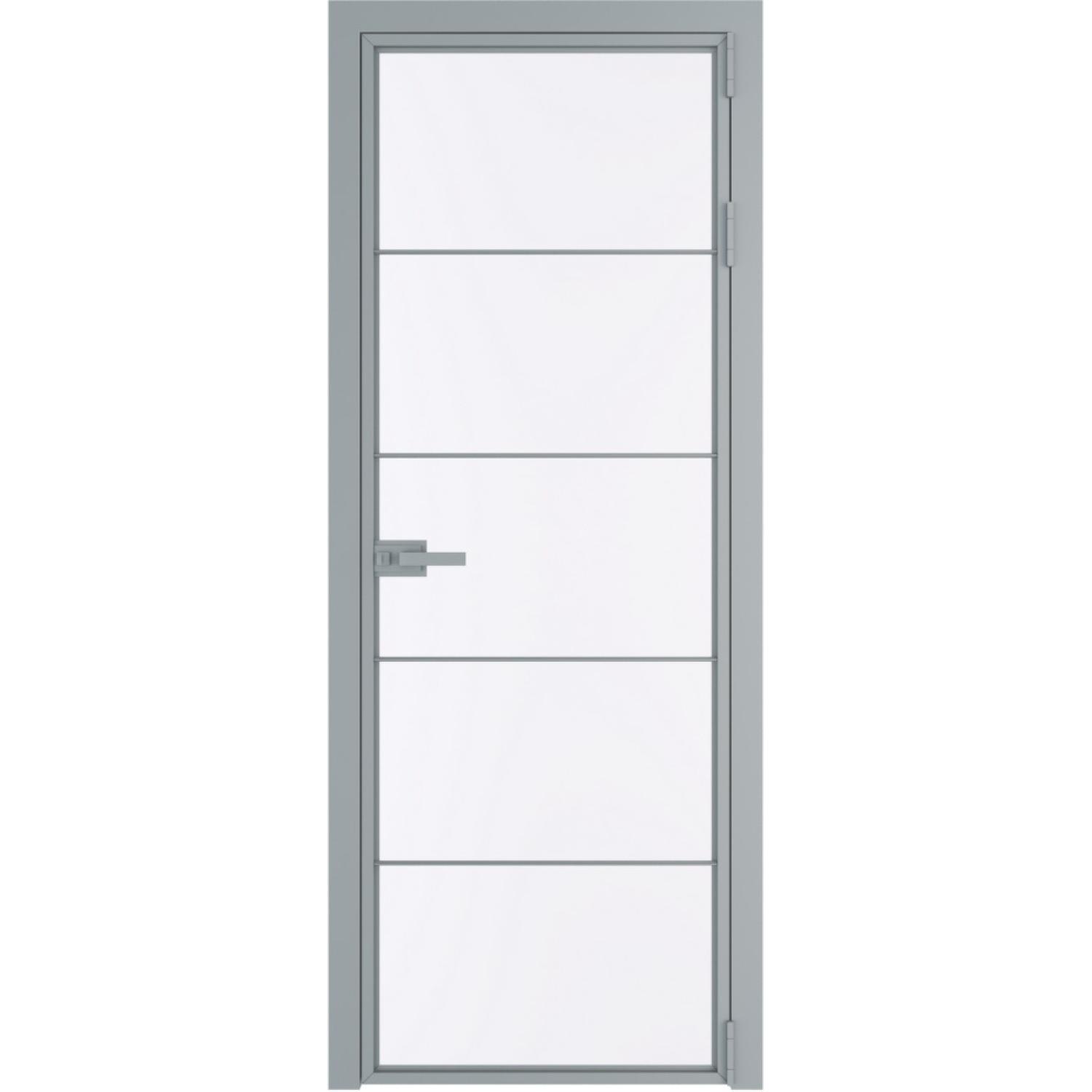 Дверь межкомнатная  алюминиевая  5 AX ProfilDoors (Серебро, Монохром белый просветленный)