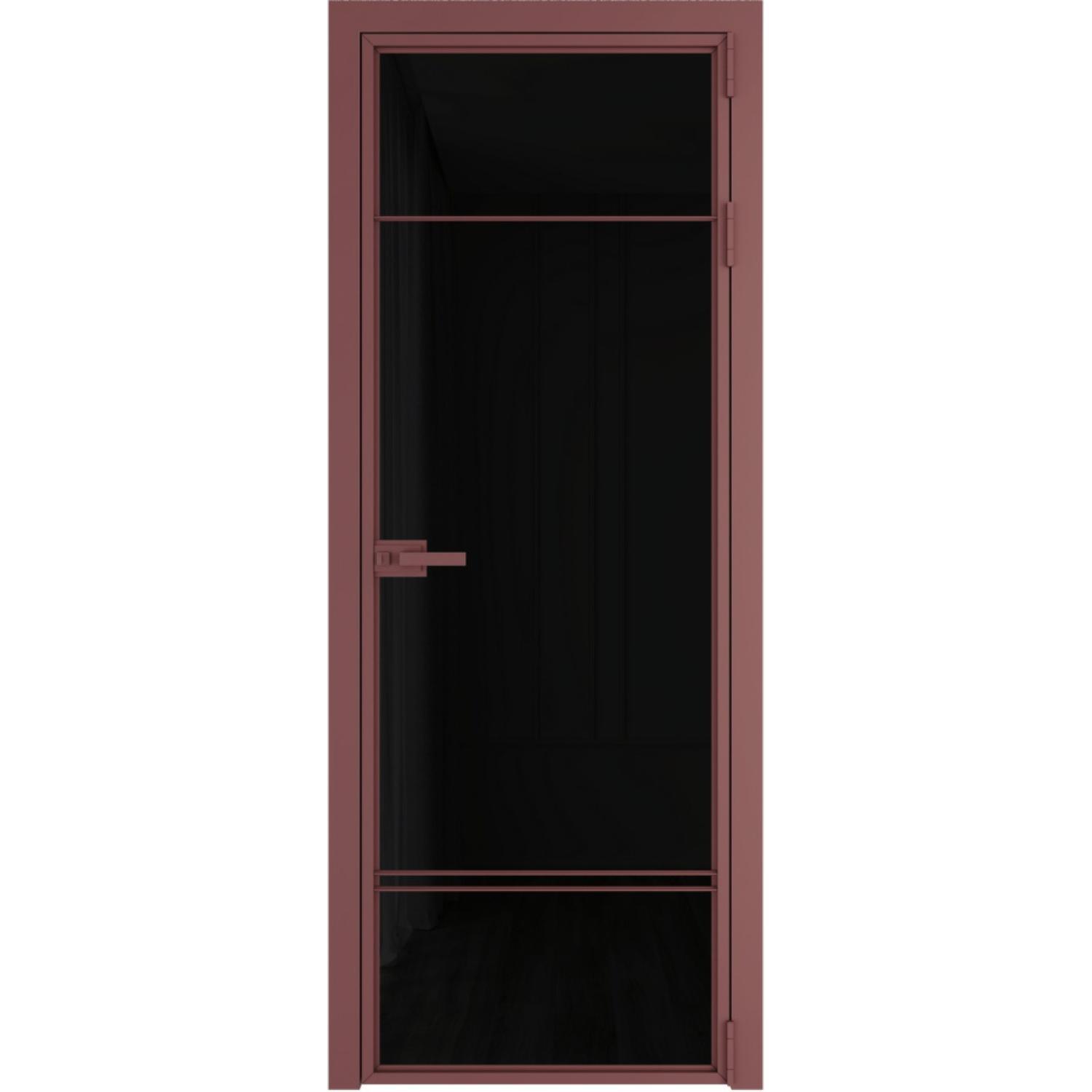 Дверь межкомнатная  алюминиевая  4 AX ProfilDoors (Красный антрацит, Триплекс черный)