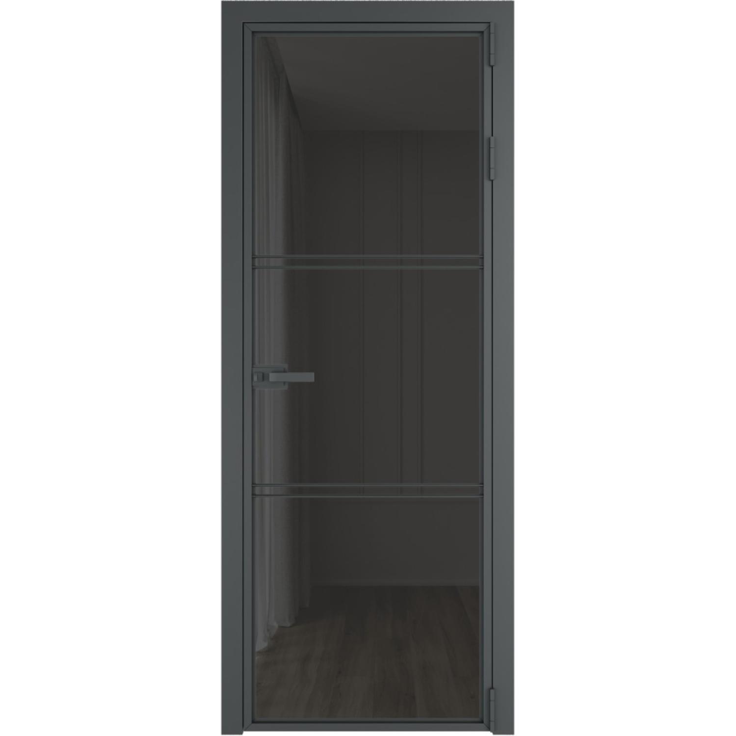 Дверь межкомнатная  алюминиевая  3 AX ProfilDoors (Серая ночь, Триплекс Тонированный)