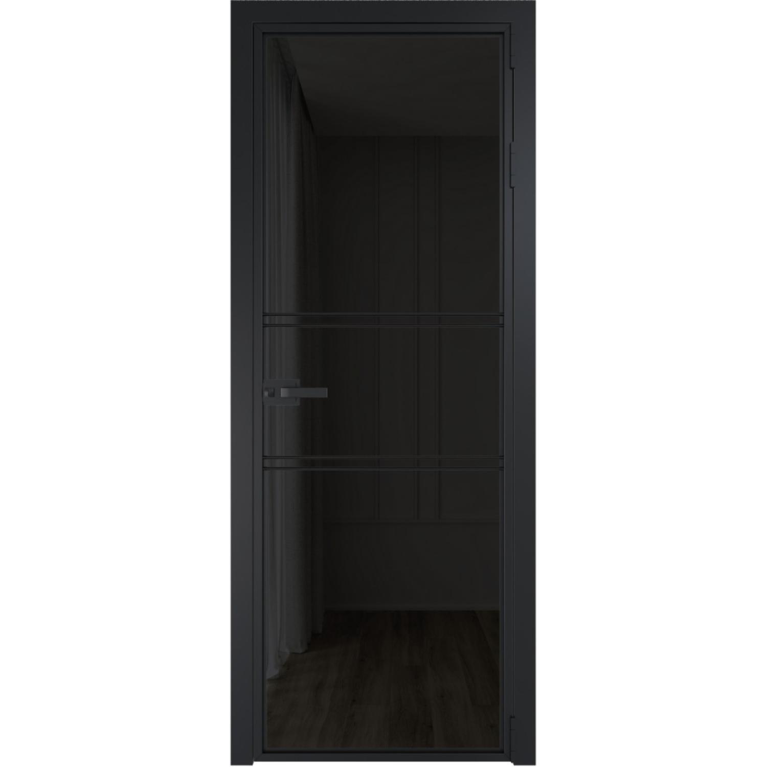 Дверь межкомнатная  алюминиевая  2 AX ProfilDoors (Черный, Черное тонированное)
