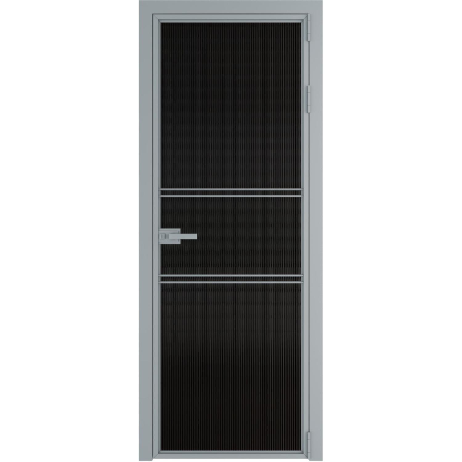 Дверь межкомнатная  алюминиевая  2 AX ProfilDoors (Серебро, Мору черное)