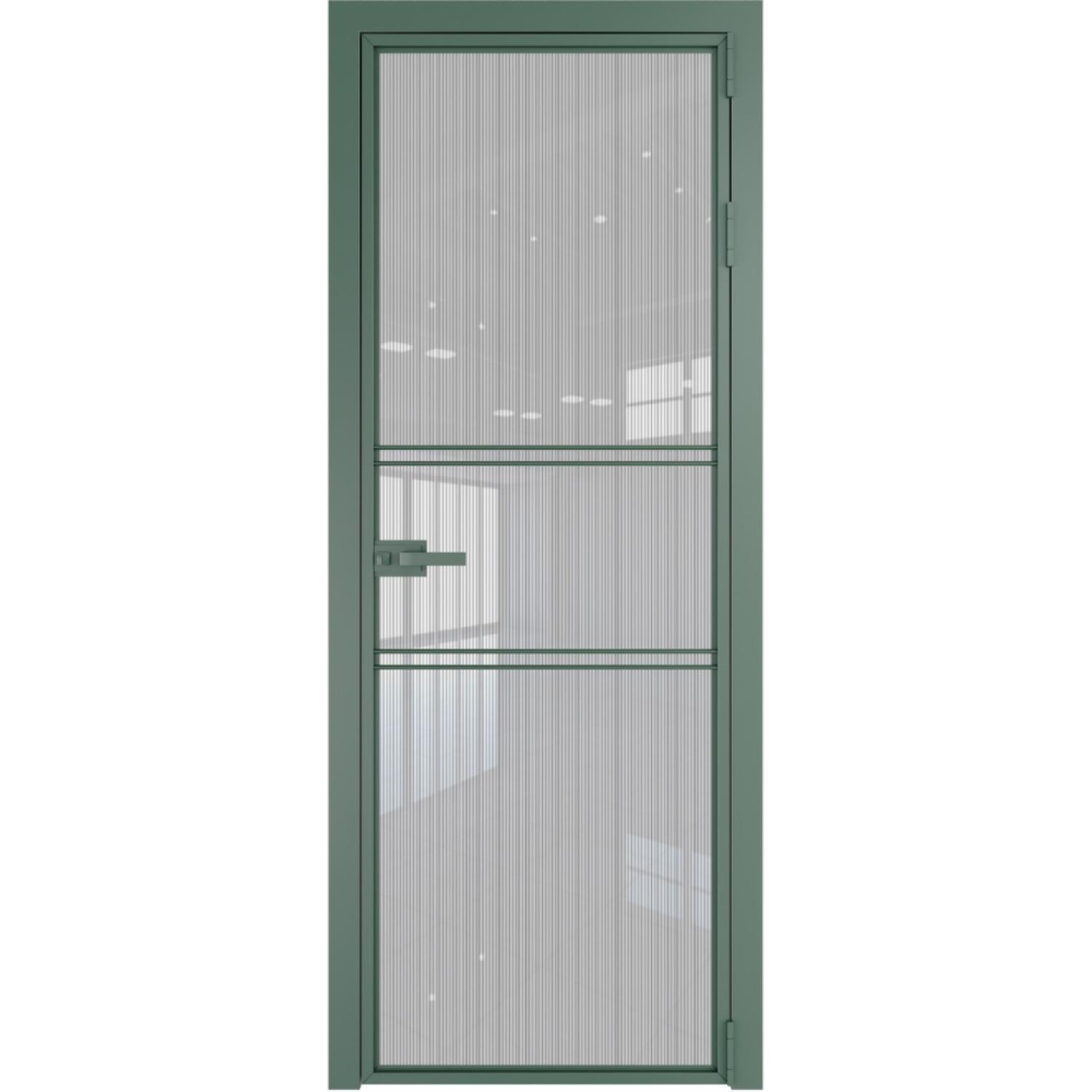 Дверь межкомнатная  алюминиевая  2 AX ProfilDoors (Зеленый воск, Страйп)
