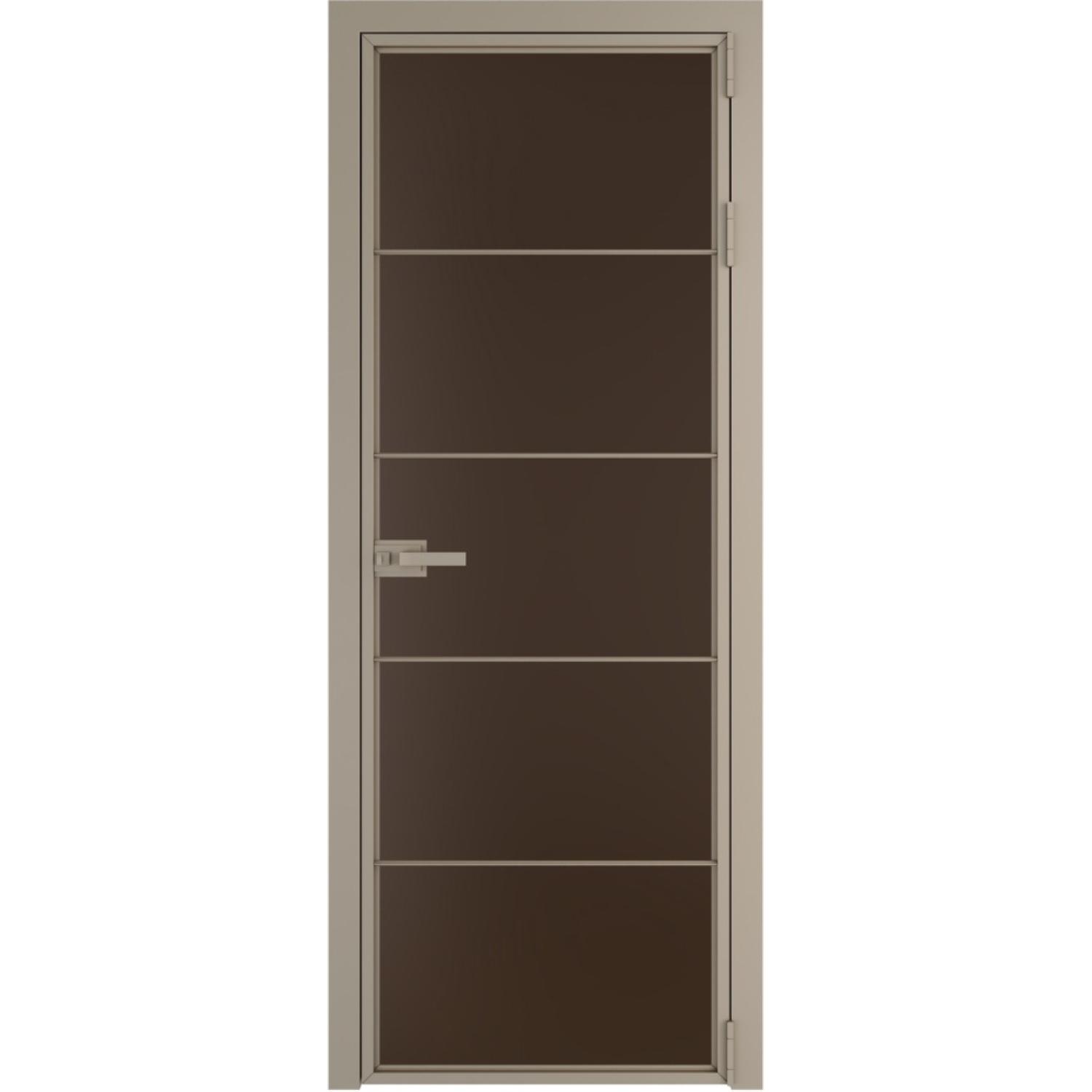 Дверь межкомнатная  алюминиевая  5 AX ProfilDoors (Никель, Монохром шоколад)
