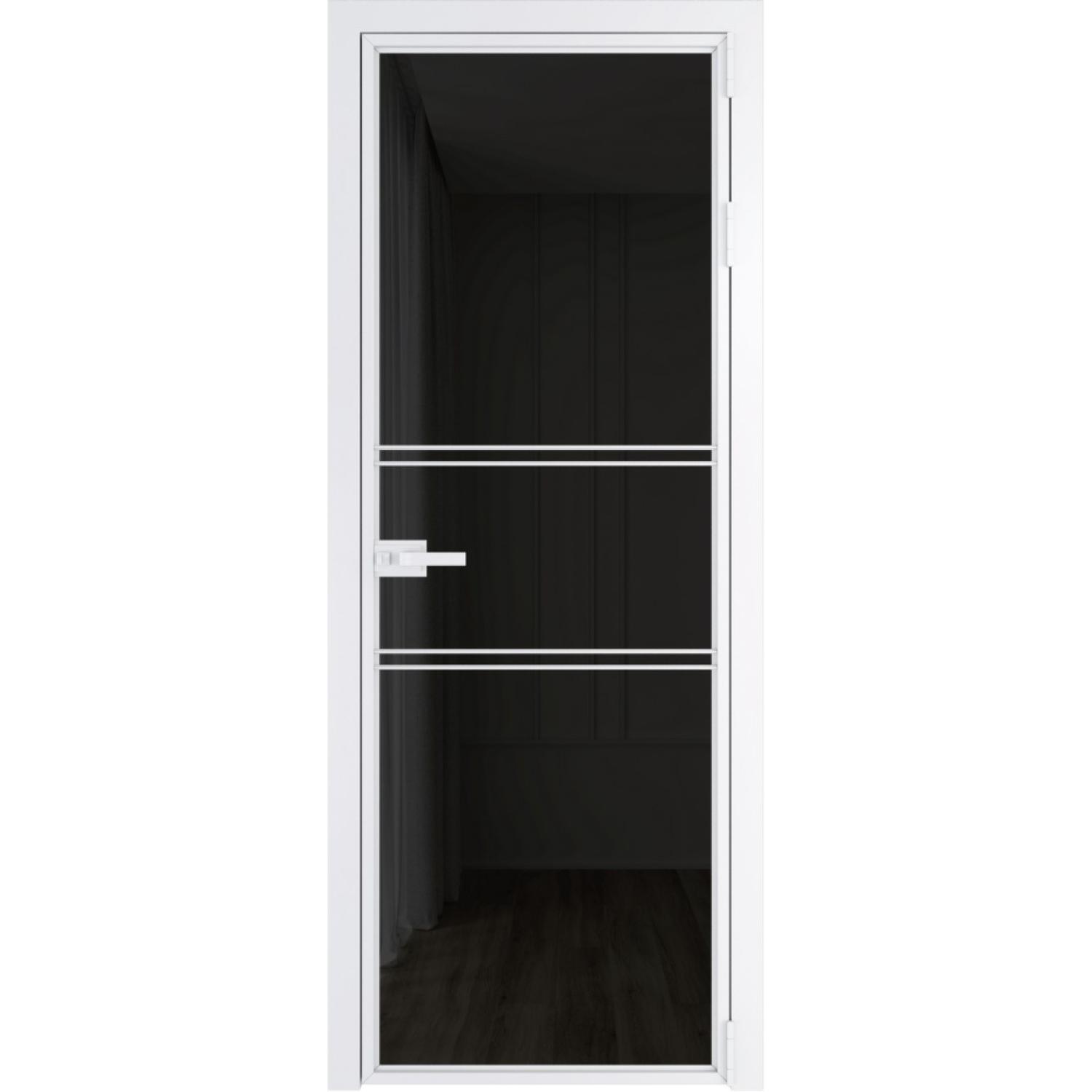 Дверь межкомнатная  алюминиевая  2 AX ProfilDoors (Вайт, Черное тонированное)