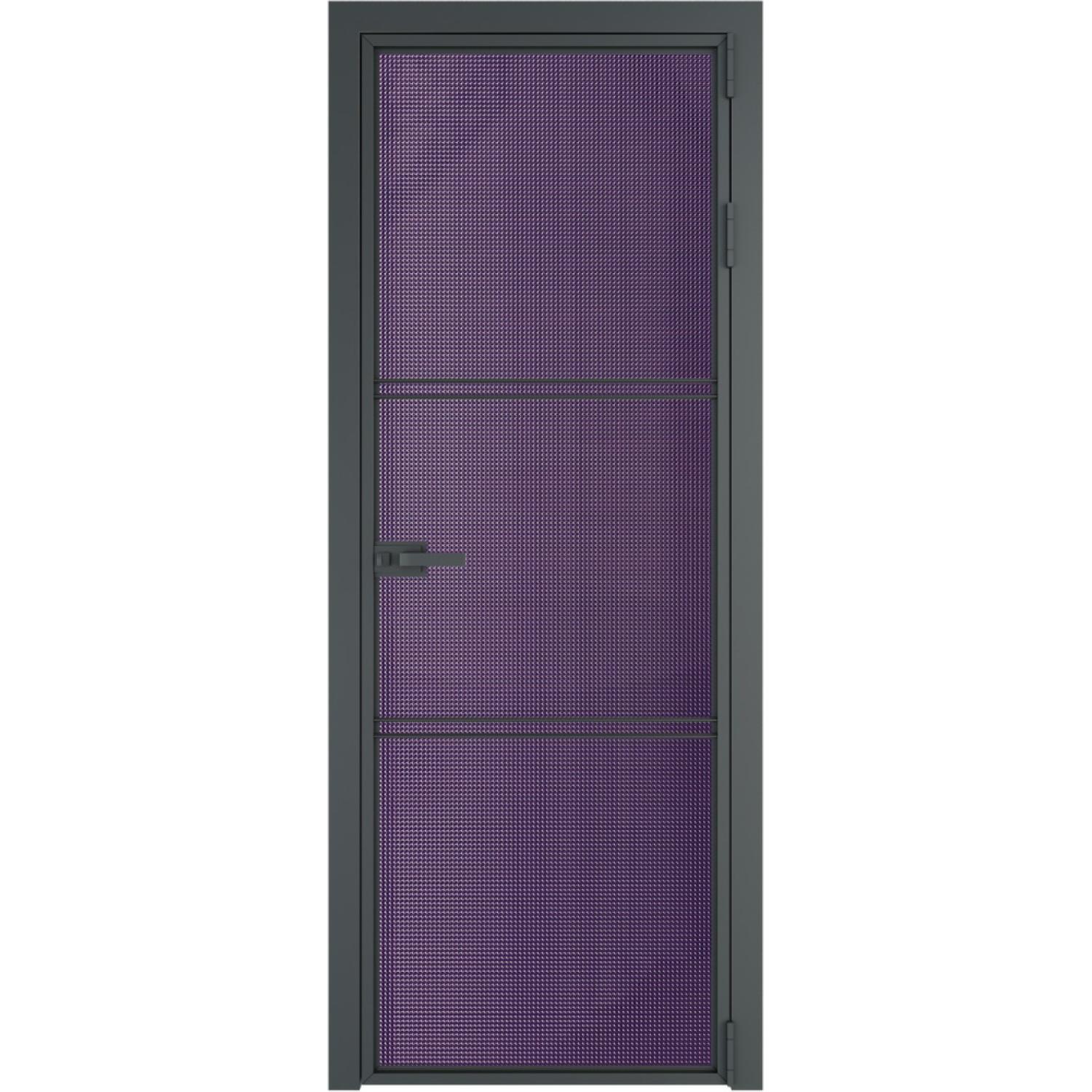 Дверь межкомнатная  алюминиевая  3 AX ProfilDoors (Серая ночь, Кризет фиолетовый)