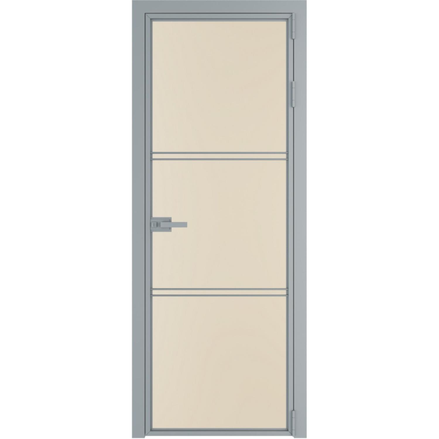 Дверь межкомнатная  алюминиевая  3 AX ProfilDoors (Серебро, Монохром жемчуг)