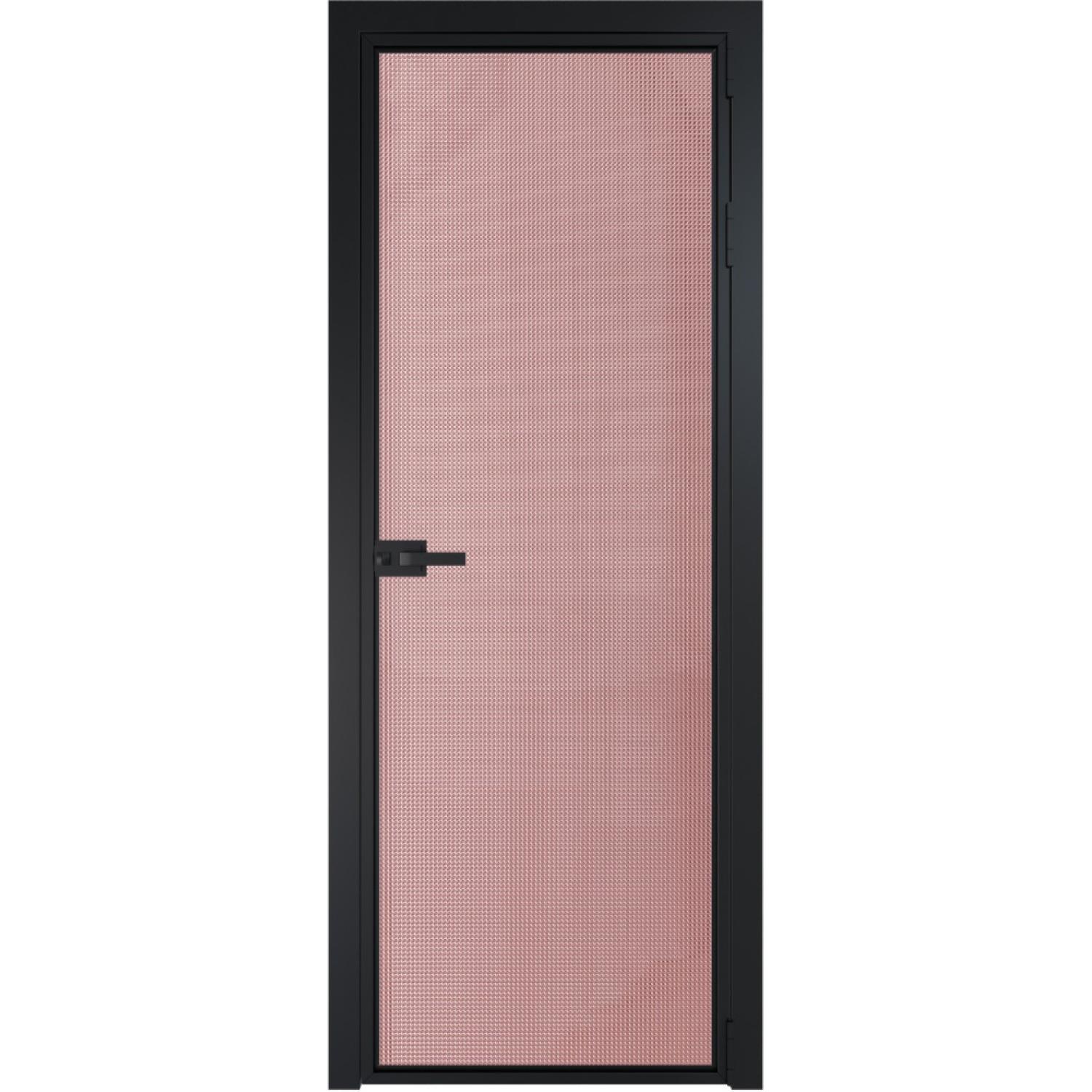Дверь межкомнатная  алюминиевая  1 AX ProfilDoors (Черный, Кризет розовый)