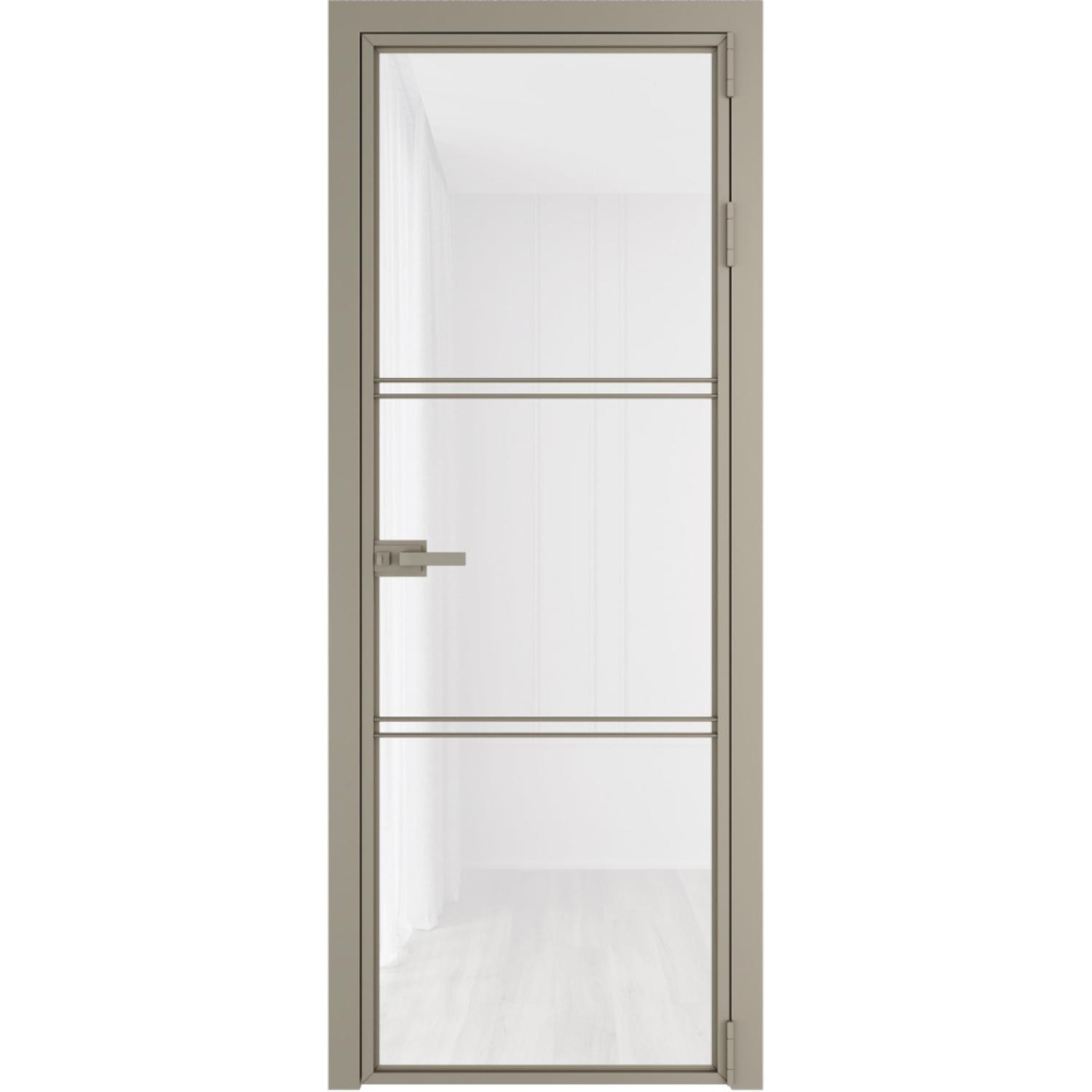 Дверь межкомнатная  алюминиевая  3 AX ProfilDoors (Никель, Триплекс белый)