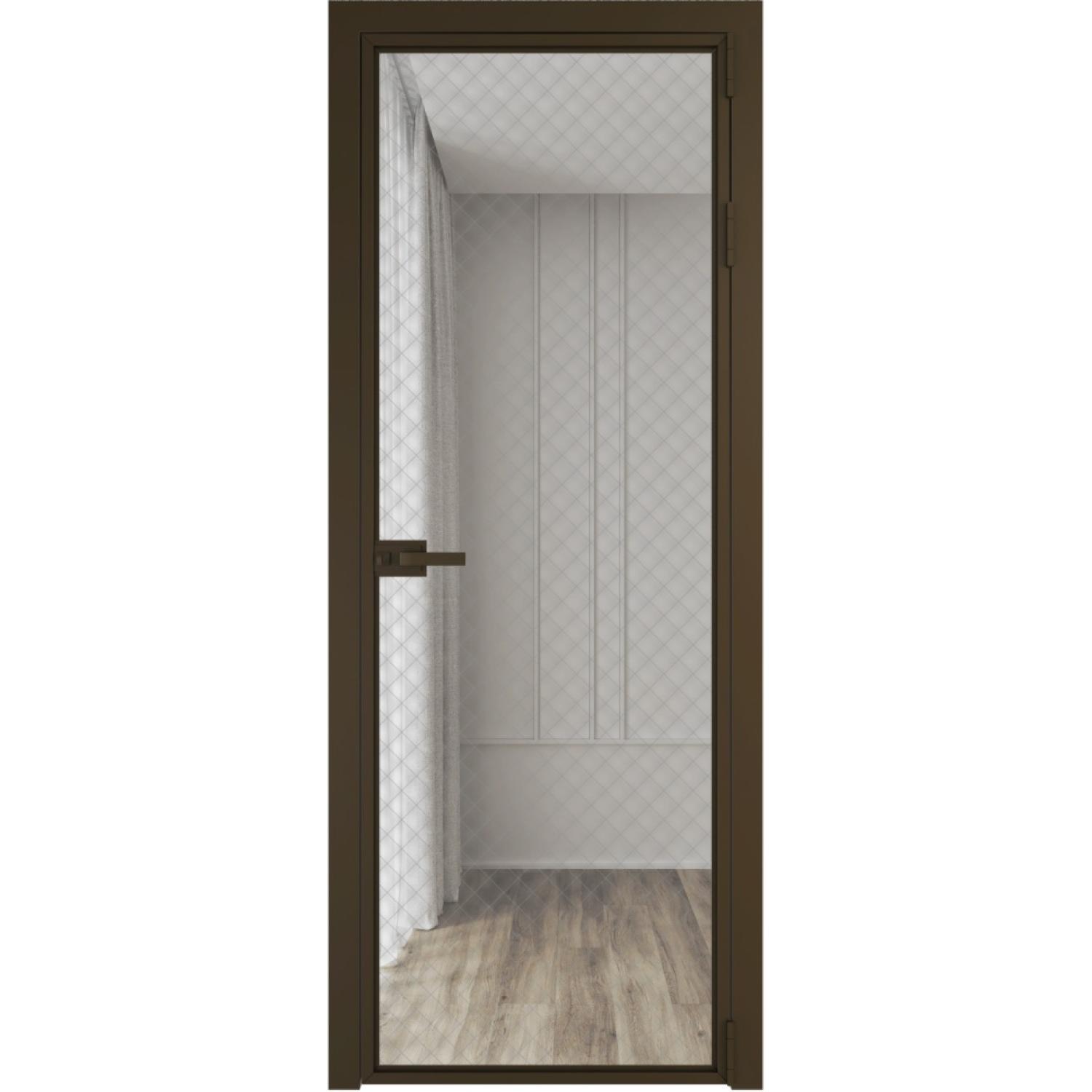 Дверь межкомнатная  алюминиевая  1 AX ProfilDoors (Деорэ, Ромб серебро)