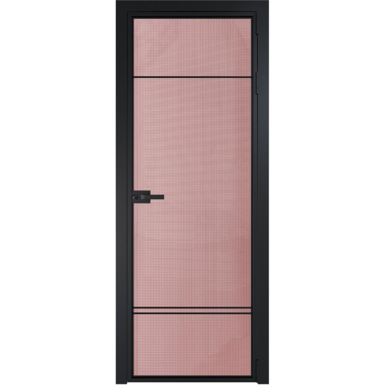Дверь межкомнатная  алюминиевая  4 AX ProfilDoors (Черный, Кризет розовый)