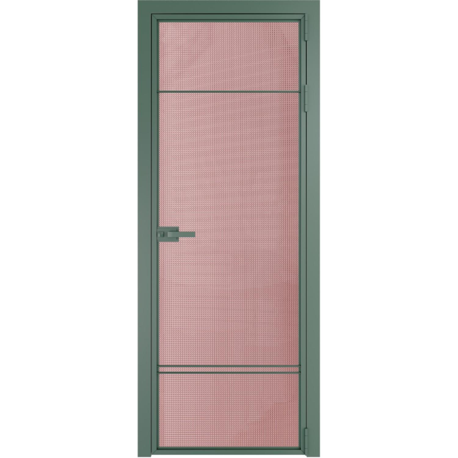 Дверь межкомнатная  алюминиевая  4 AX ProfilDoors (Зеленый воск, Кризет розовый)