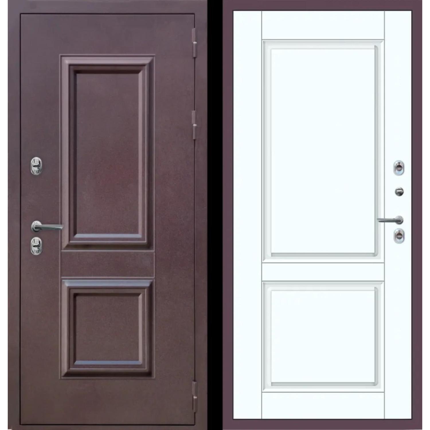 Дверь входная металлическая M61 ТЕРМО (860*2050 R, Букле опал (Полимерно-порошковое), Velluto Bianco AG 700, Заказная)