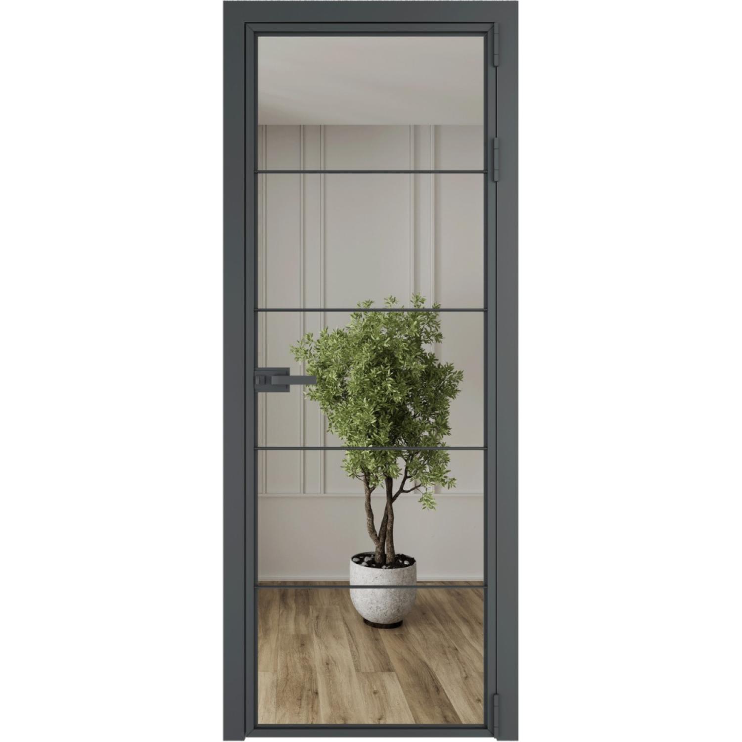Дверь межкомнатная  алюминиевая  5 AX ProfilDoors (Серая ночь, Зеркало)