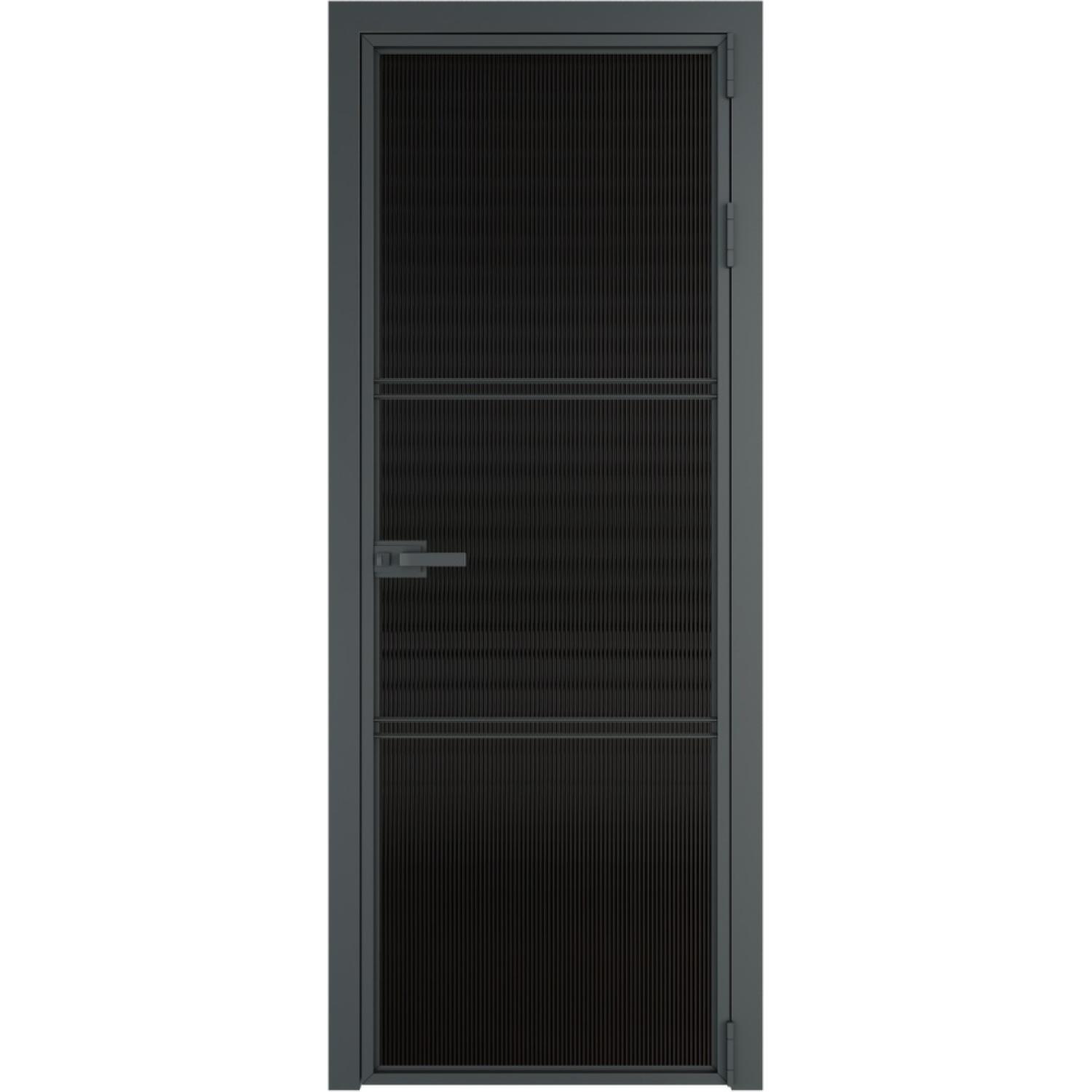 Дверь межкомнатная  алюминиевая  3 AX ProfilDoors (Серая ночь, Мору черное)