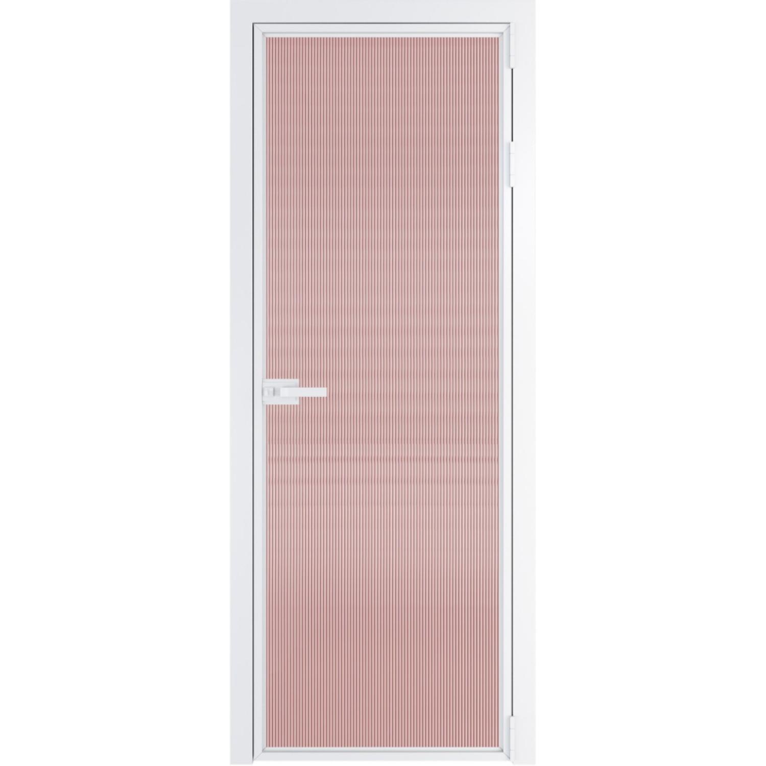 Дверь межкомнатная  алюминиевая  1 AX ProfilDoors (Вайт, Мору розовое)