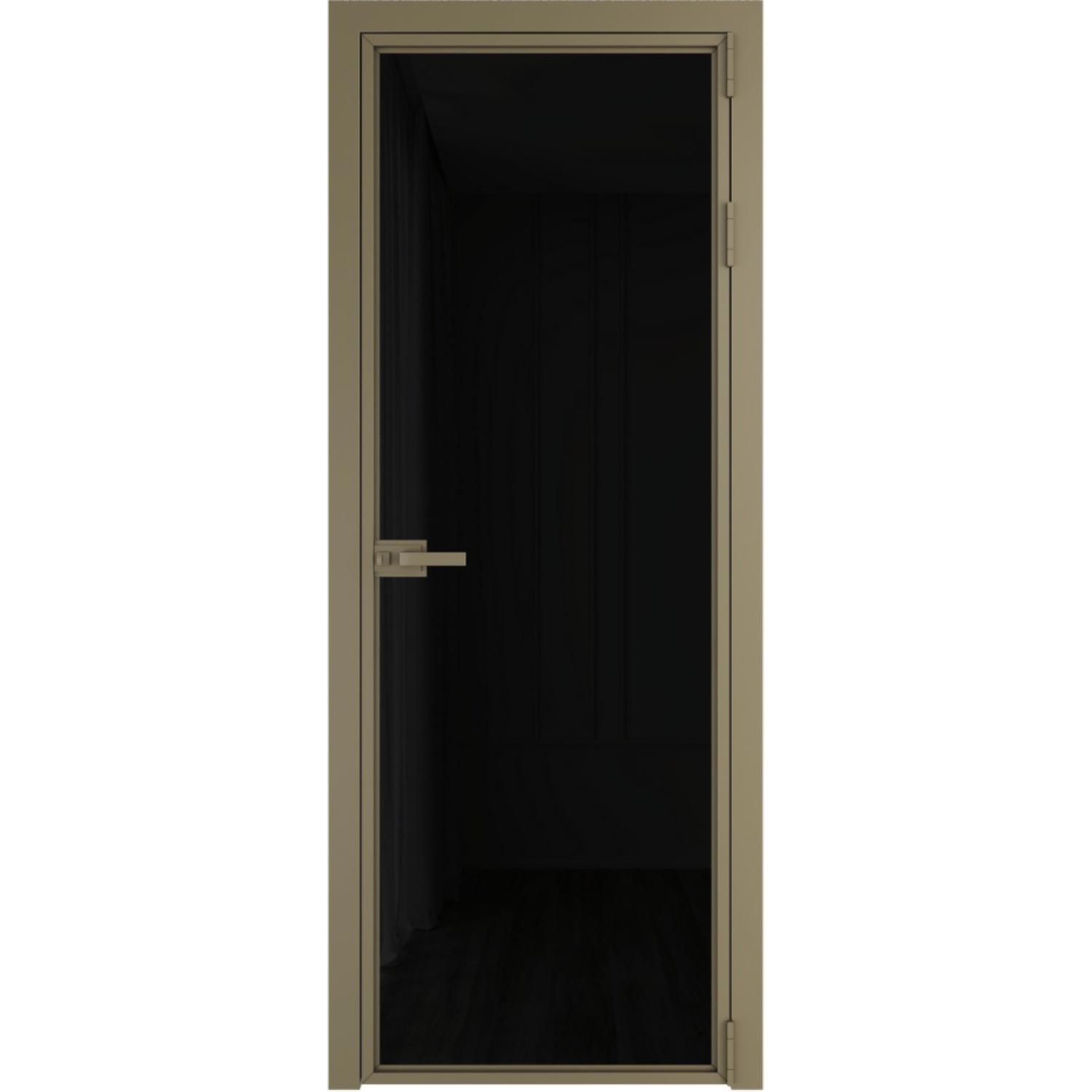 Дверь межкомнатная  алюминиевая  1 AX ProfilDoors (Шампань, Триплекс черный)