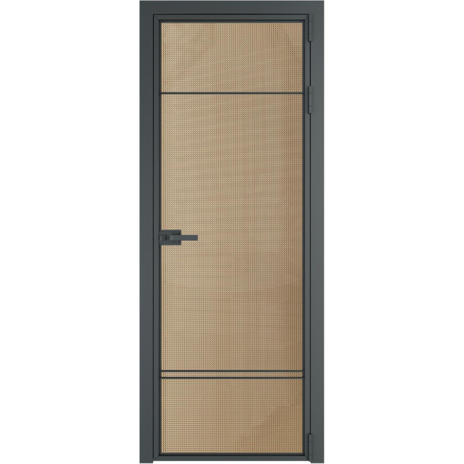 Дверь межкомнатная  алюминиевая  4 AX ProfilDoors (Серая ночь, Кризет золото)