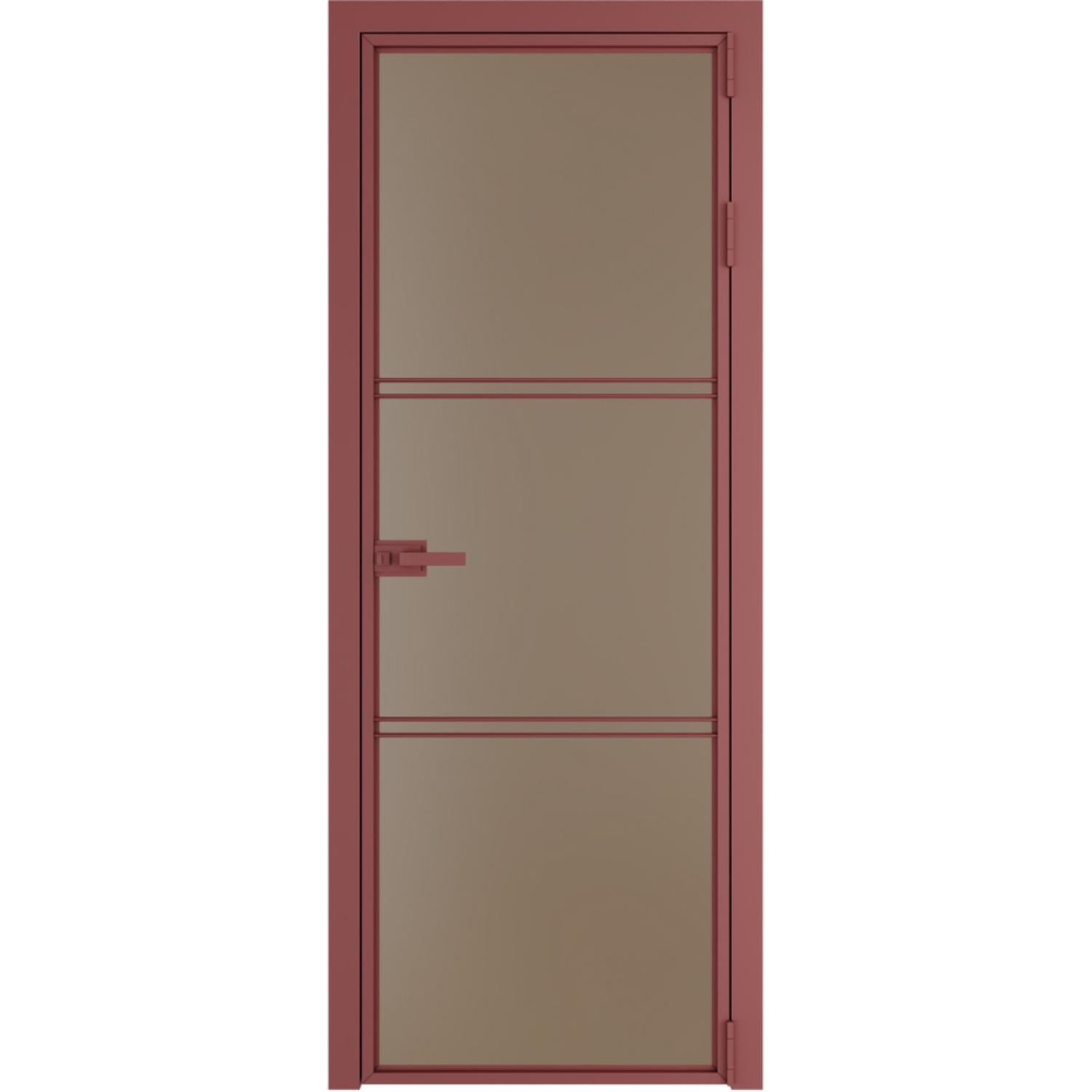 Дверь межкомнатная  алюминиевая  3 AX ProfilDoors (Красный антрацит, Монохром капучино)