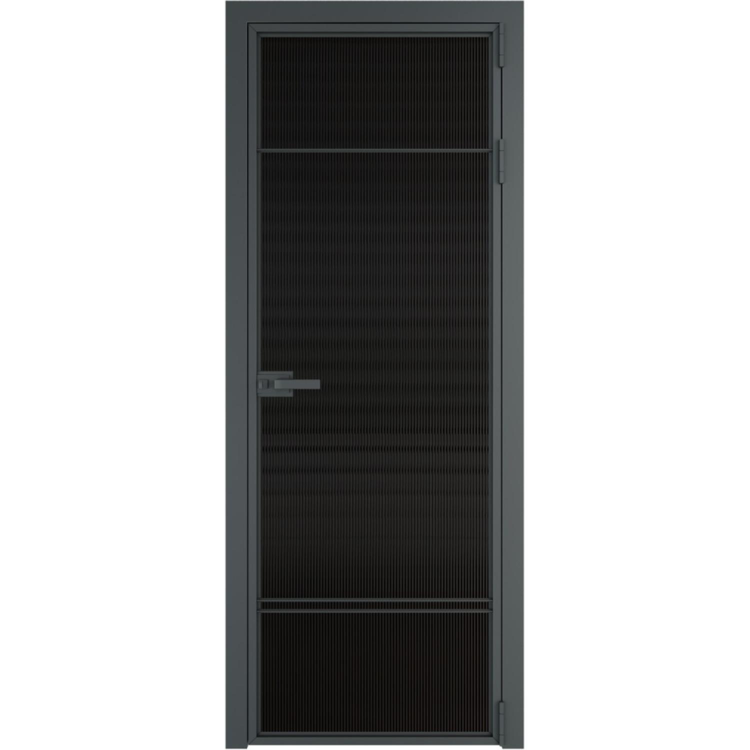 Дверь межкомнатная  алюминиевая  4 AX ProfilDoors (Серая ночь, Мору черное)