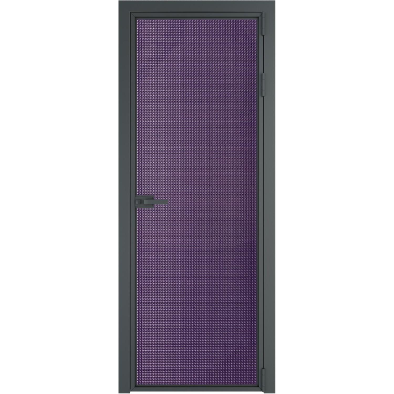 Дверь межкомнатная  алюминиевая  1 AX ProfilDoors (Серая ночь, Кризет фиолетовый)