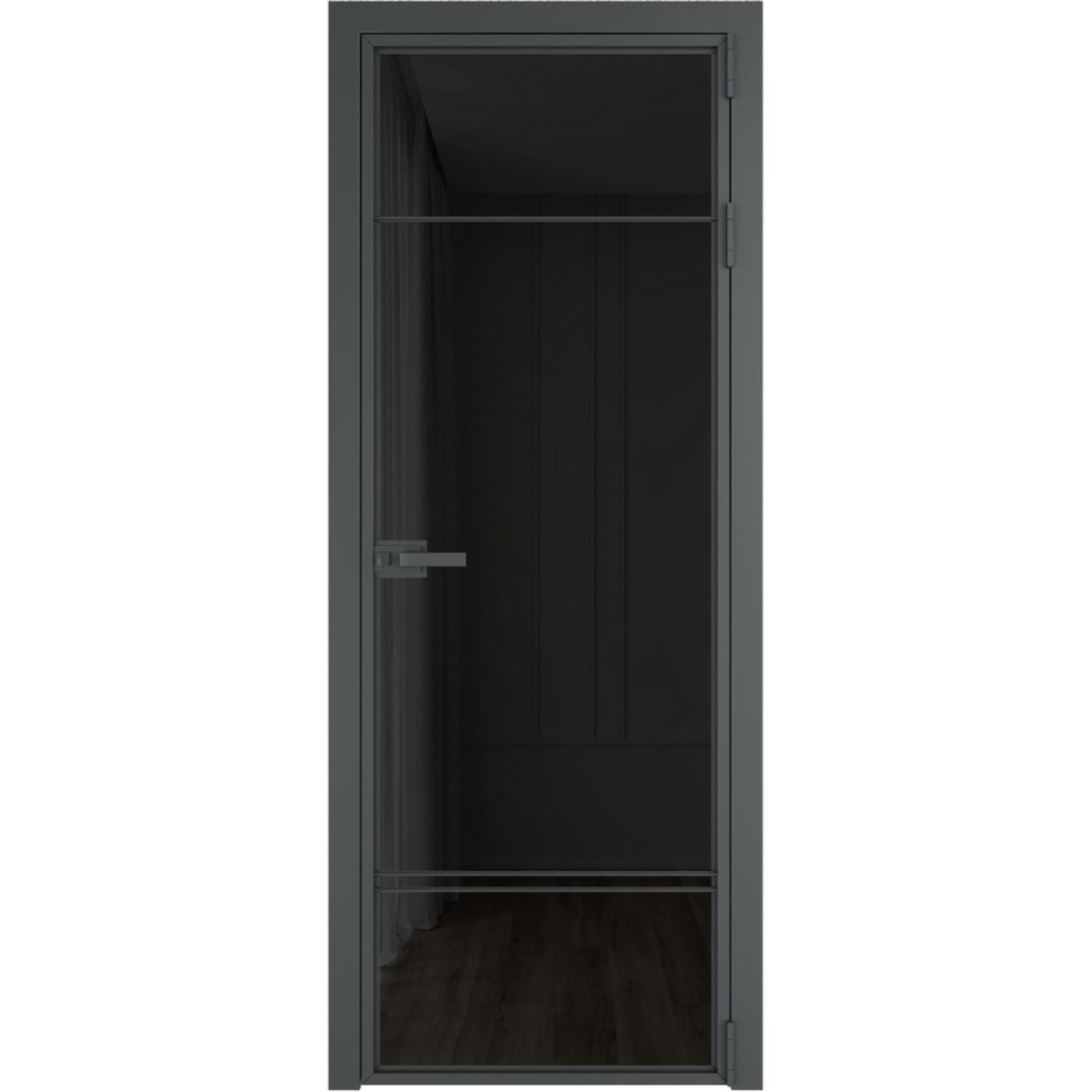 Дверь межкомнатная  алюминиевая  4 AX ProfilDoors (Серая ночь, Черное тонированное)