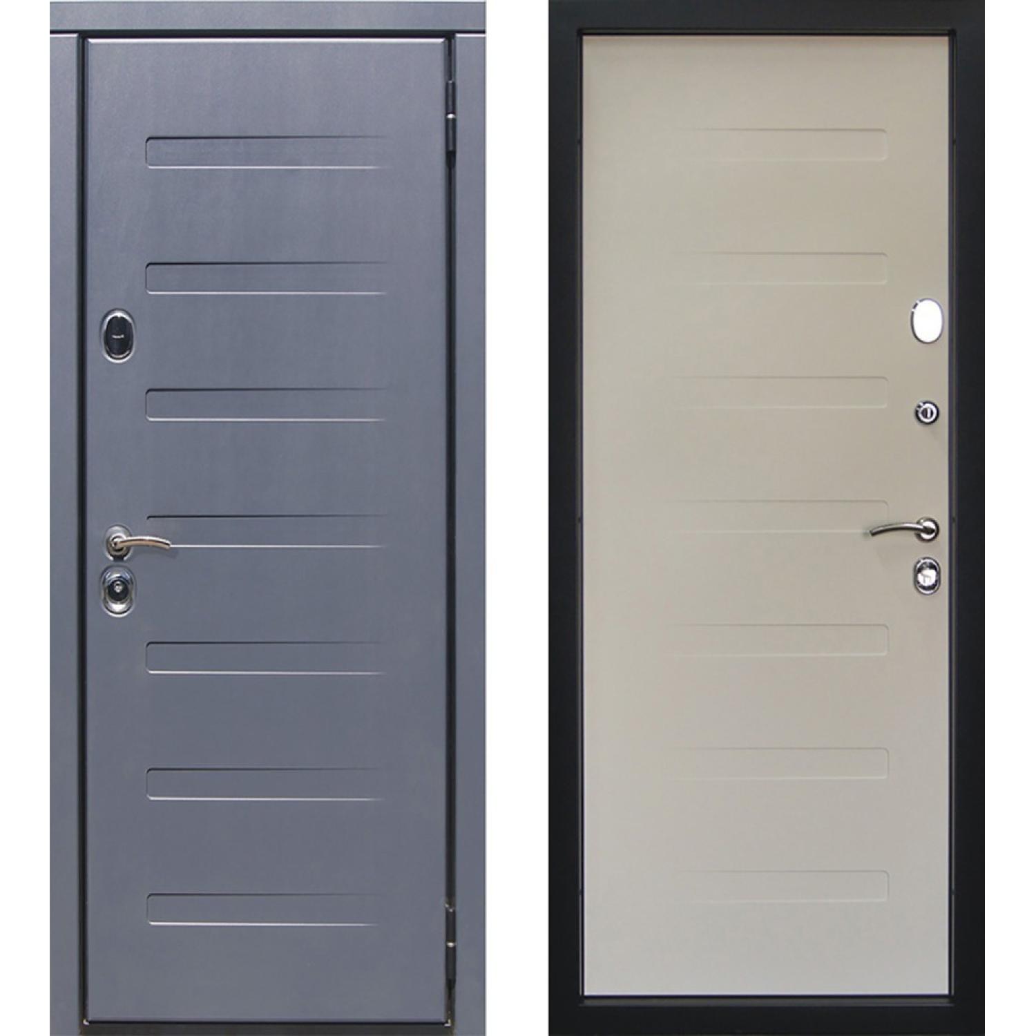 Входная дверь Пиано (960*2050 R, Графит (ПВХ), Белый текстурный  (ПВХ), Заказная)