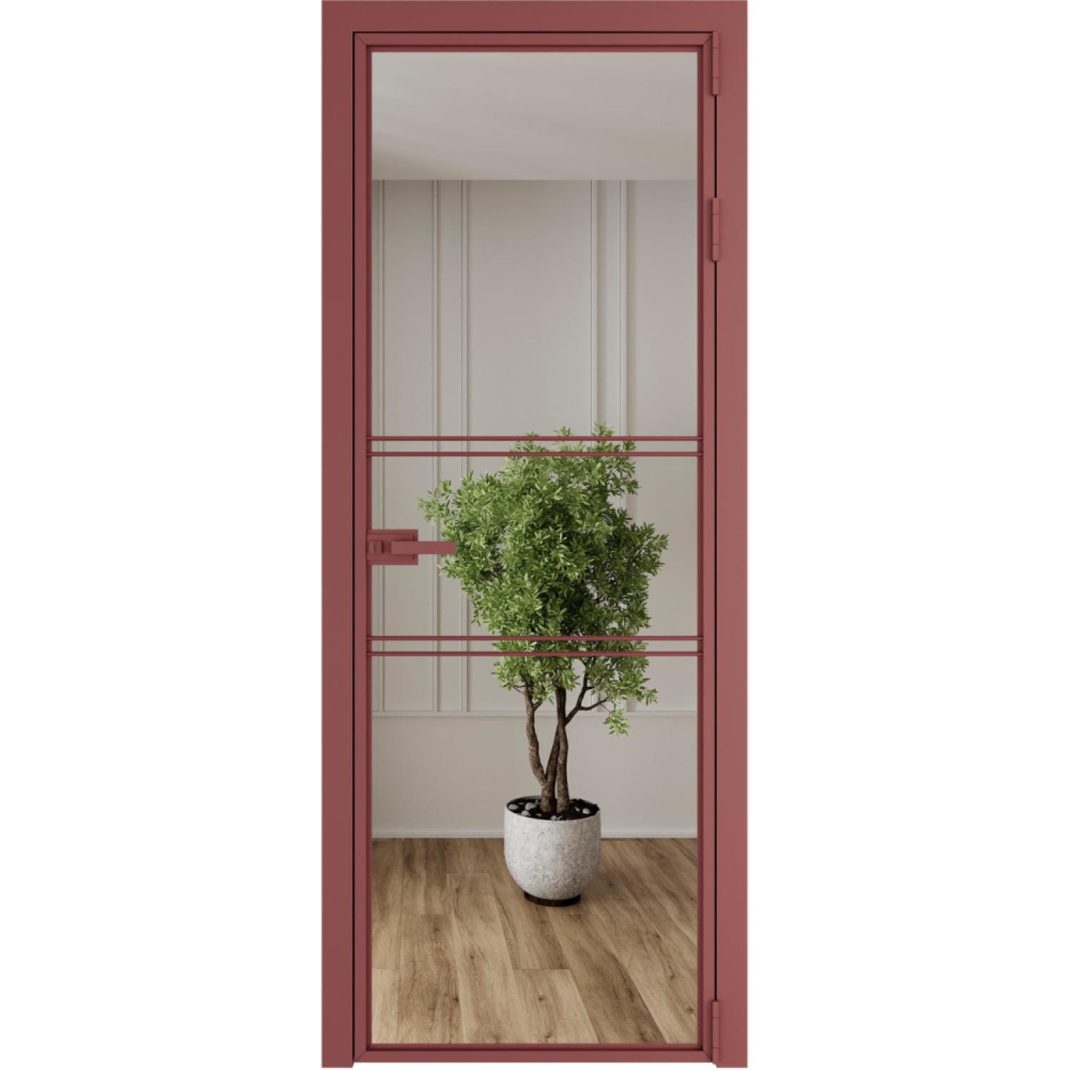 Дверь межкомнатная  алюминиевая  2 AX ProfilDoors (Красный антрацит, Зеркало)