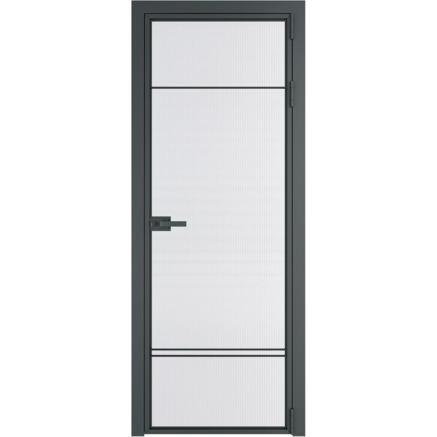 Дверь межкомнатная  алюминиевая  4 AX ProfilDoors (Серая ночь, Мору двухстороннее белое)