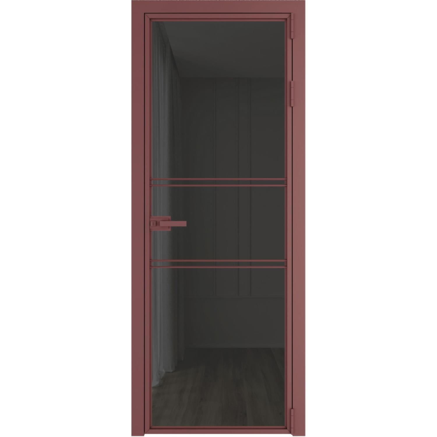Дверь межкомнатная  алюминиевая  2 AX ProfilDoors (Красный антрацит, Триплекс Тонированный)