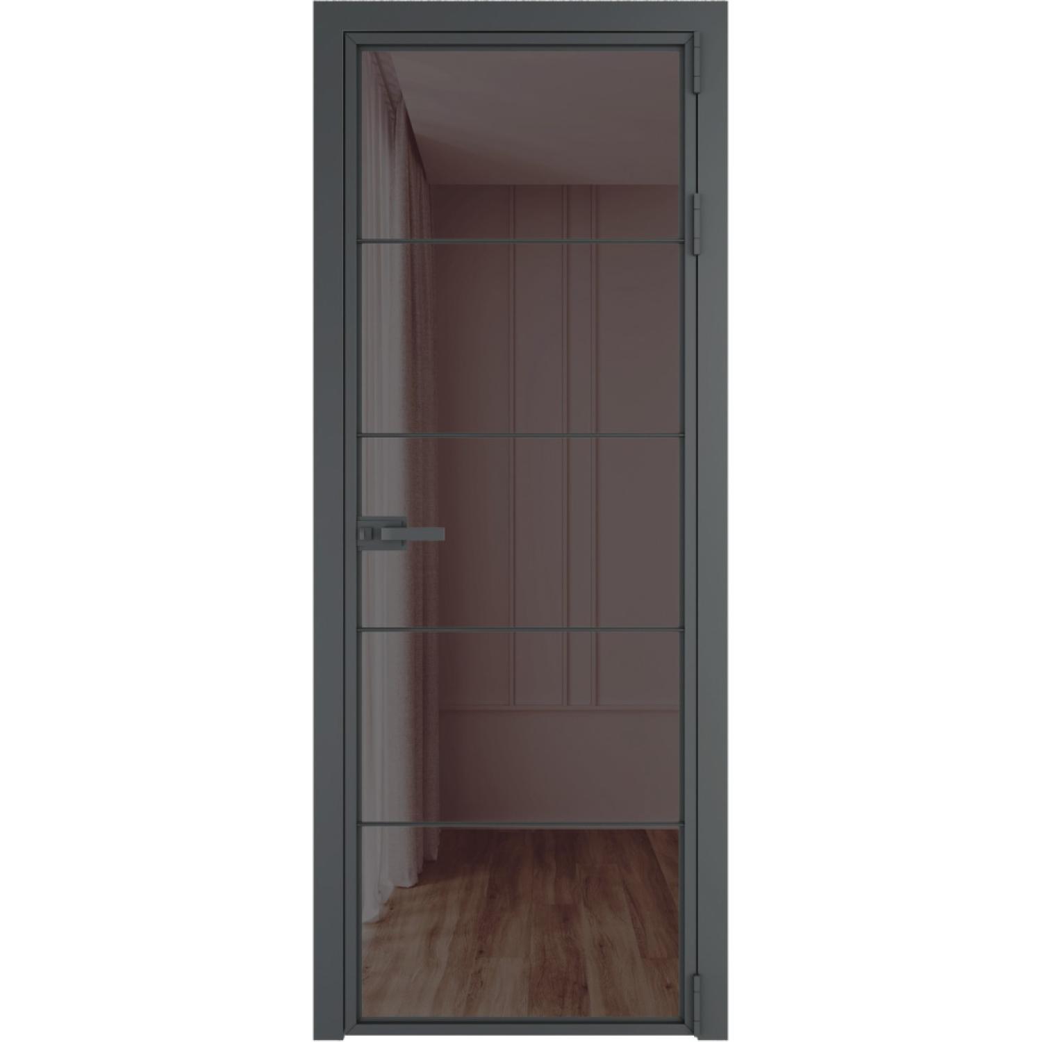Дверь межкомнатная  алюминиевая  5 AX ProfilDoors (Серая ночь, Золотистая бронза)