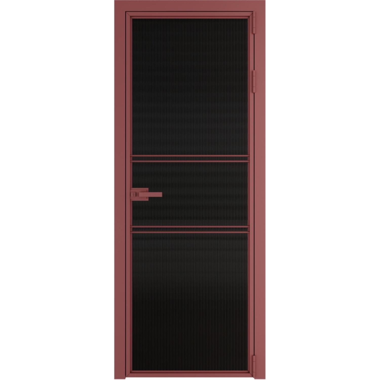 Дверь межкомнатная  алюминиевая  2 AX ProfilDoors (Красный антрацит, Мору черное)