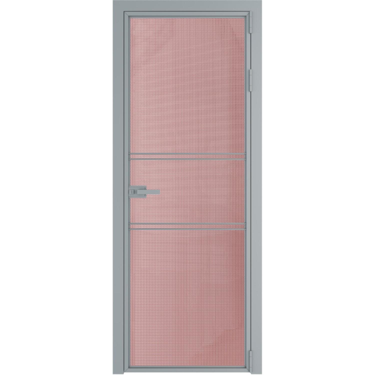 Дверь межкомнатная  алюминиевая  2 AX ProfilDoors (Серебро, Кризет розовый)