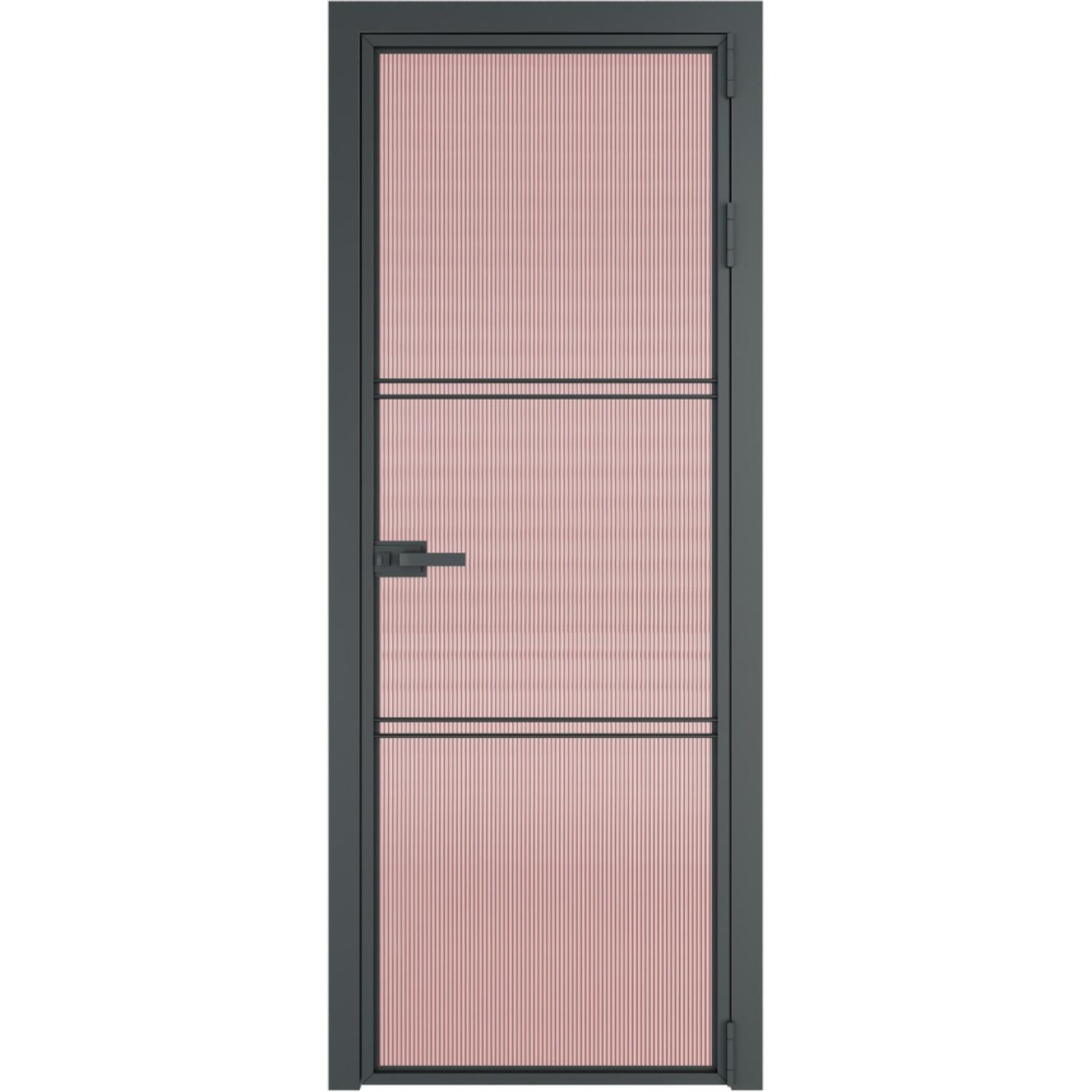 Дверь межкомнатная  алюминиевая  3 AX ProfilDoors (Серая ночь, Мору розовое)