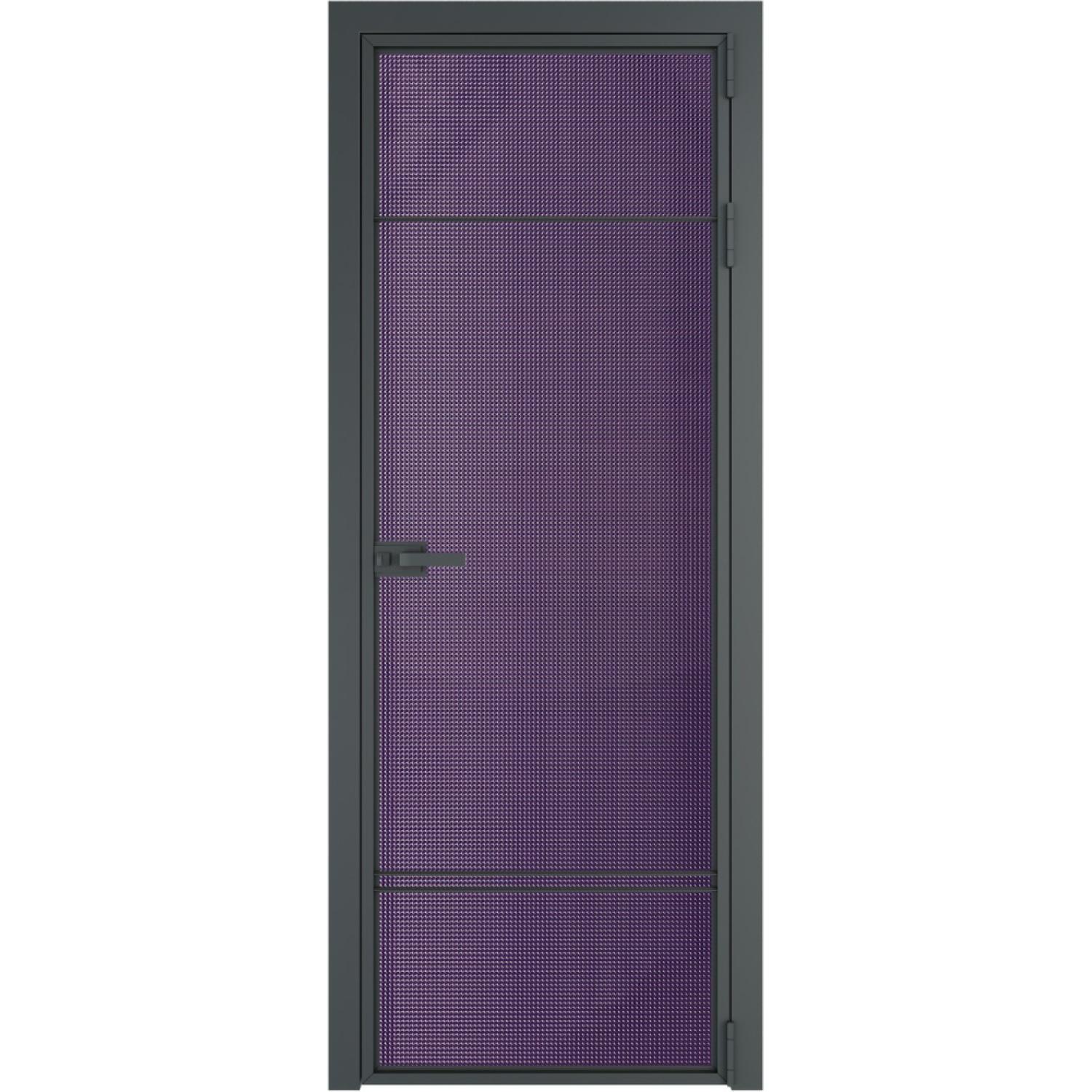 Дверь межкомнатная  алюминиевая  4 AX ProfilDoors (Серая ночь, Кризет фиолетовый)