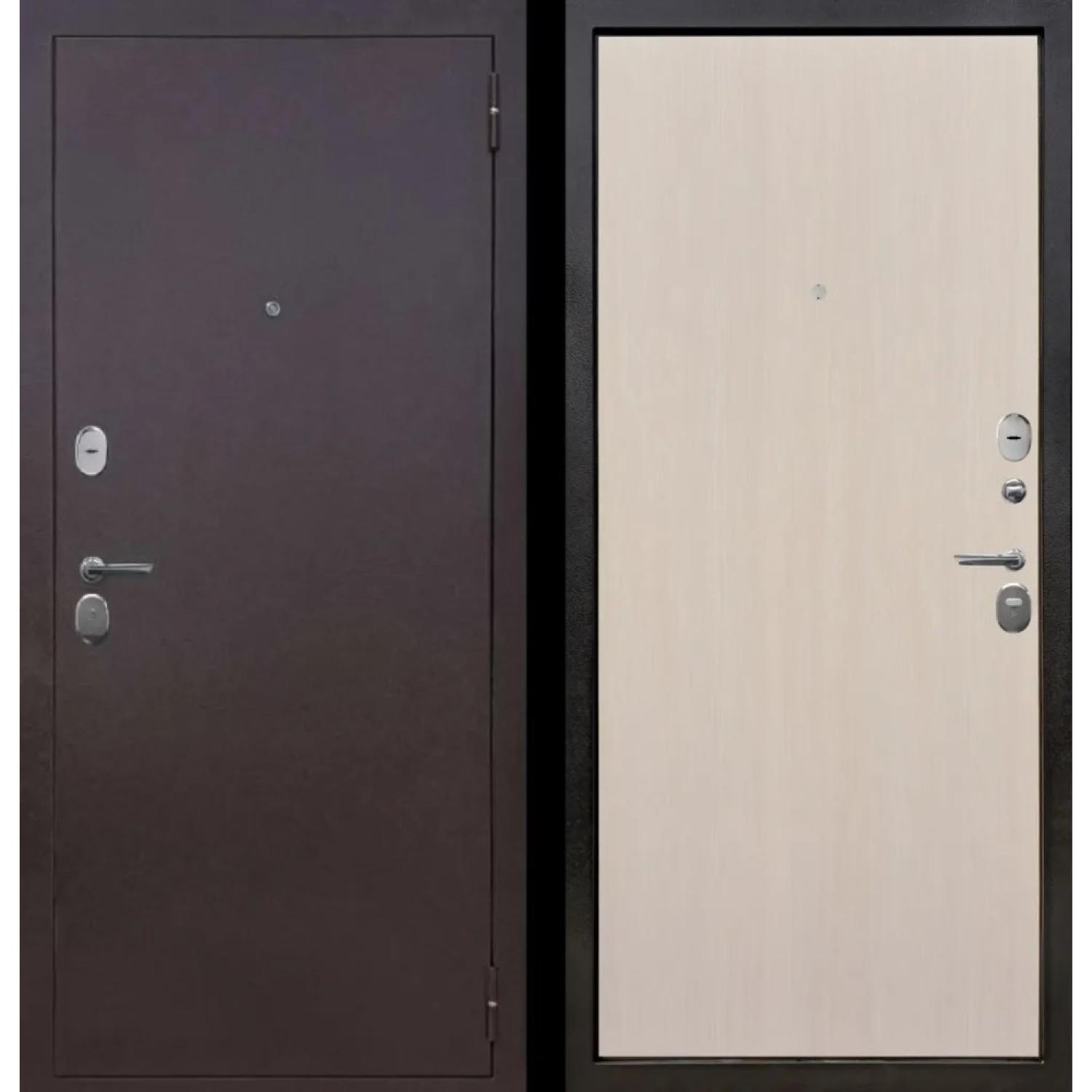 Дверь входная металлическая M27 (960*2050 L, Медный антик (Полимерно-порошковое), Венге светлый (ПВХ), Заказная)