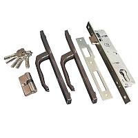 Замок калиточный с ручкой на планке с цилиндром (тех. упаковка)