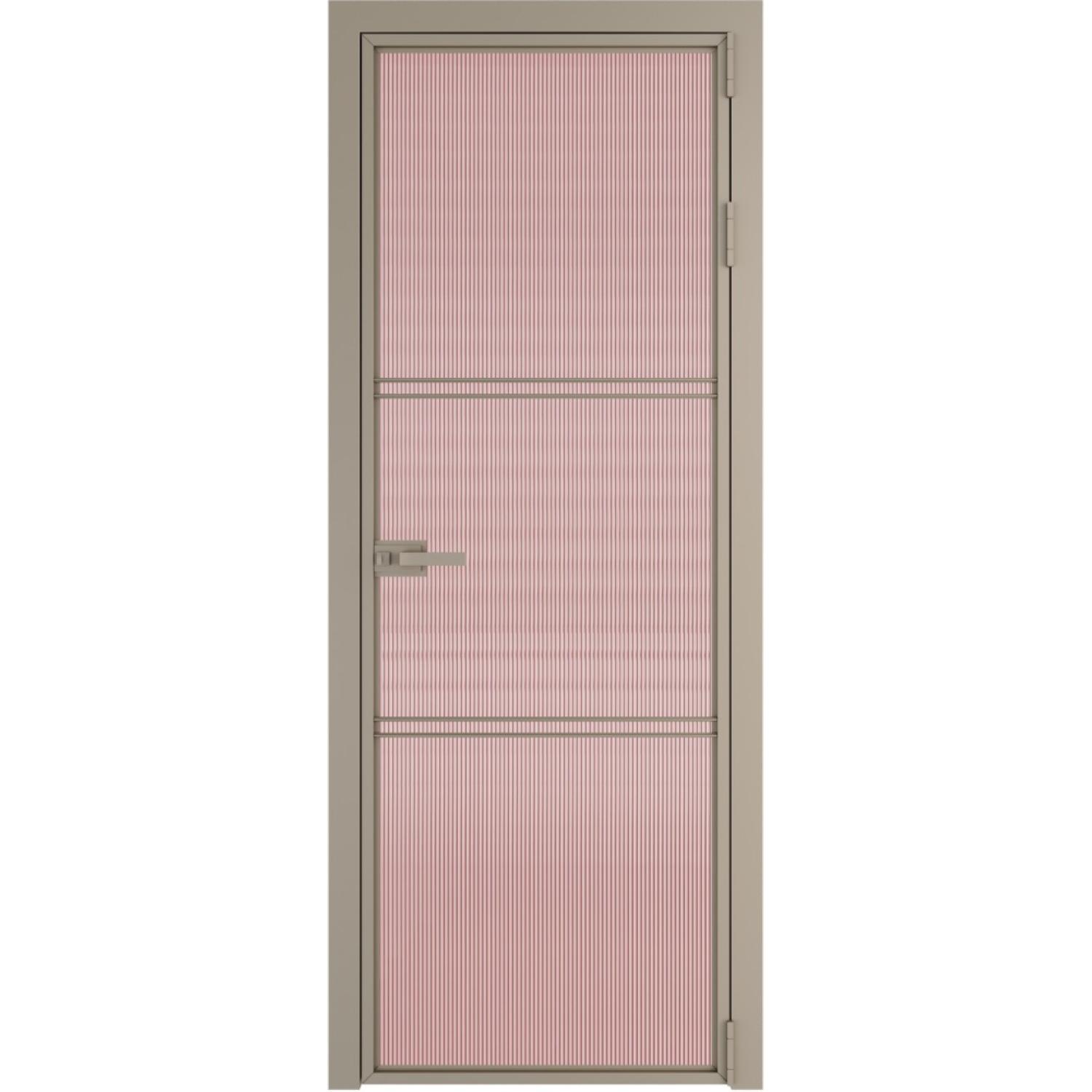 Дверь межкомнатная  алюминиевая  3 AX ProfilDoors (Никель, Мору розовое)