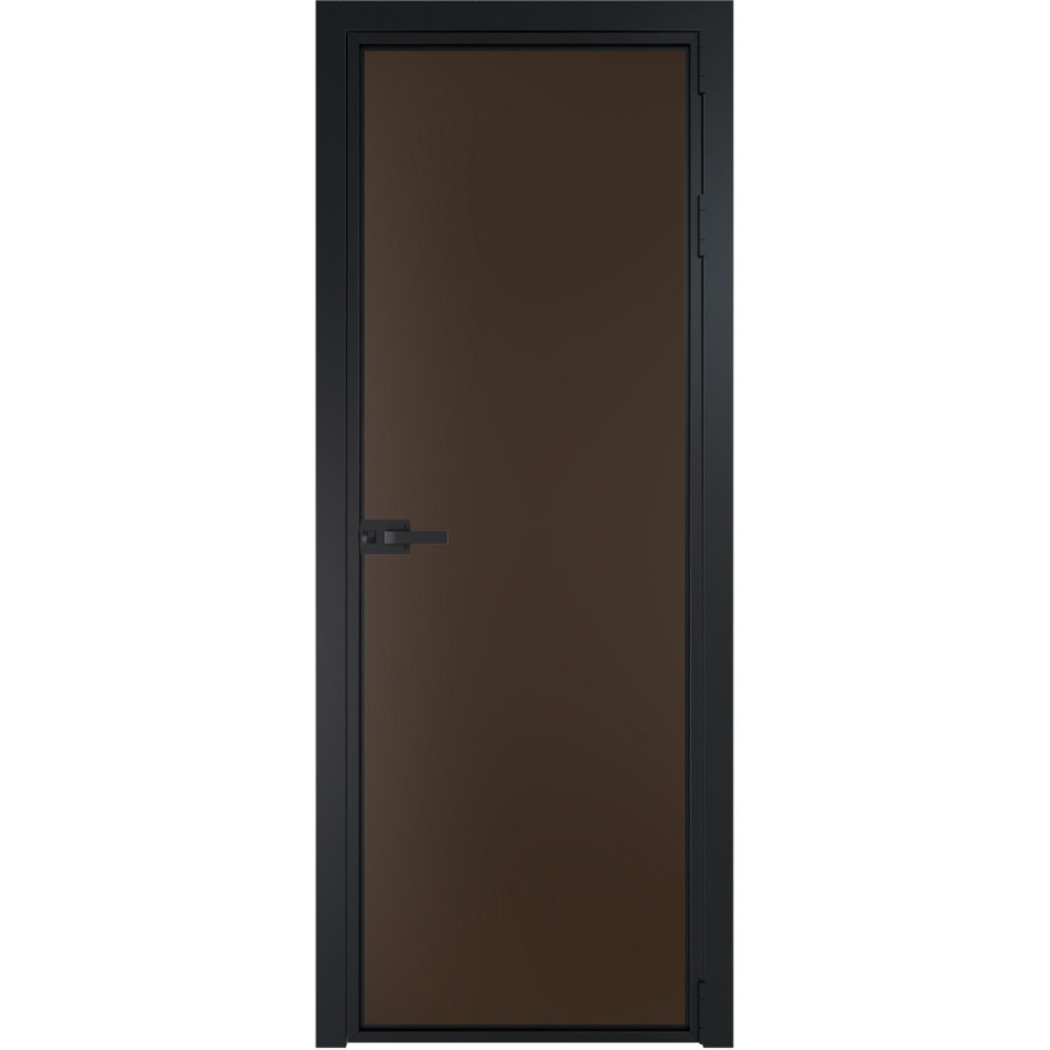 Дверь межкомнатная  алюминиевая  1 AX ProfilDoors (Черный, Монохром шоколад)